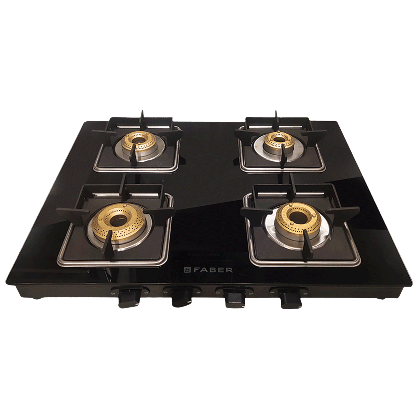 Faber Remo 4BB BK Toughened Glass Top 4 Burner Manual Gas Stove (Shatter Proof, Black) Faber Remo 4BB BK Toughened Glass Top 4 Burner Manual Gas Stove (Shatter Proof, Black)_1