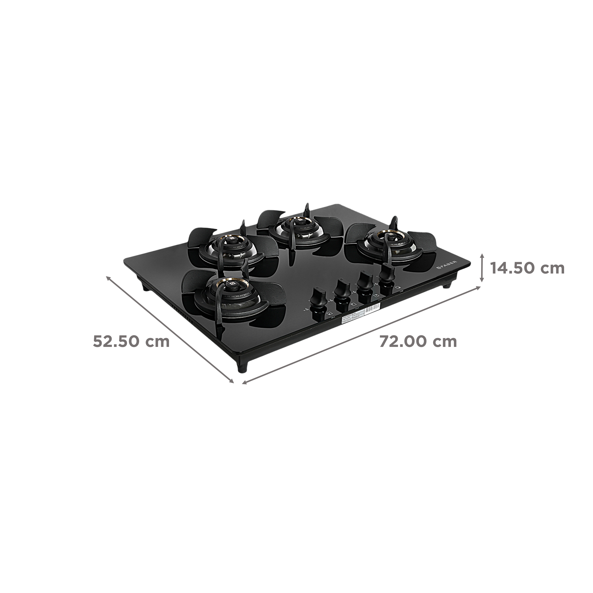 Faber Ultima HT724 CRS BR CI AI Toughened Glass Top 4 Burner Automatic Electric Hob (Premium Quality Knob, Black) Faber Ultima HT724 CRS BR CI AI Toughened Glass Top 4 Burner Automatic Electric Hob (Premium Quality Knob, Black)_2