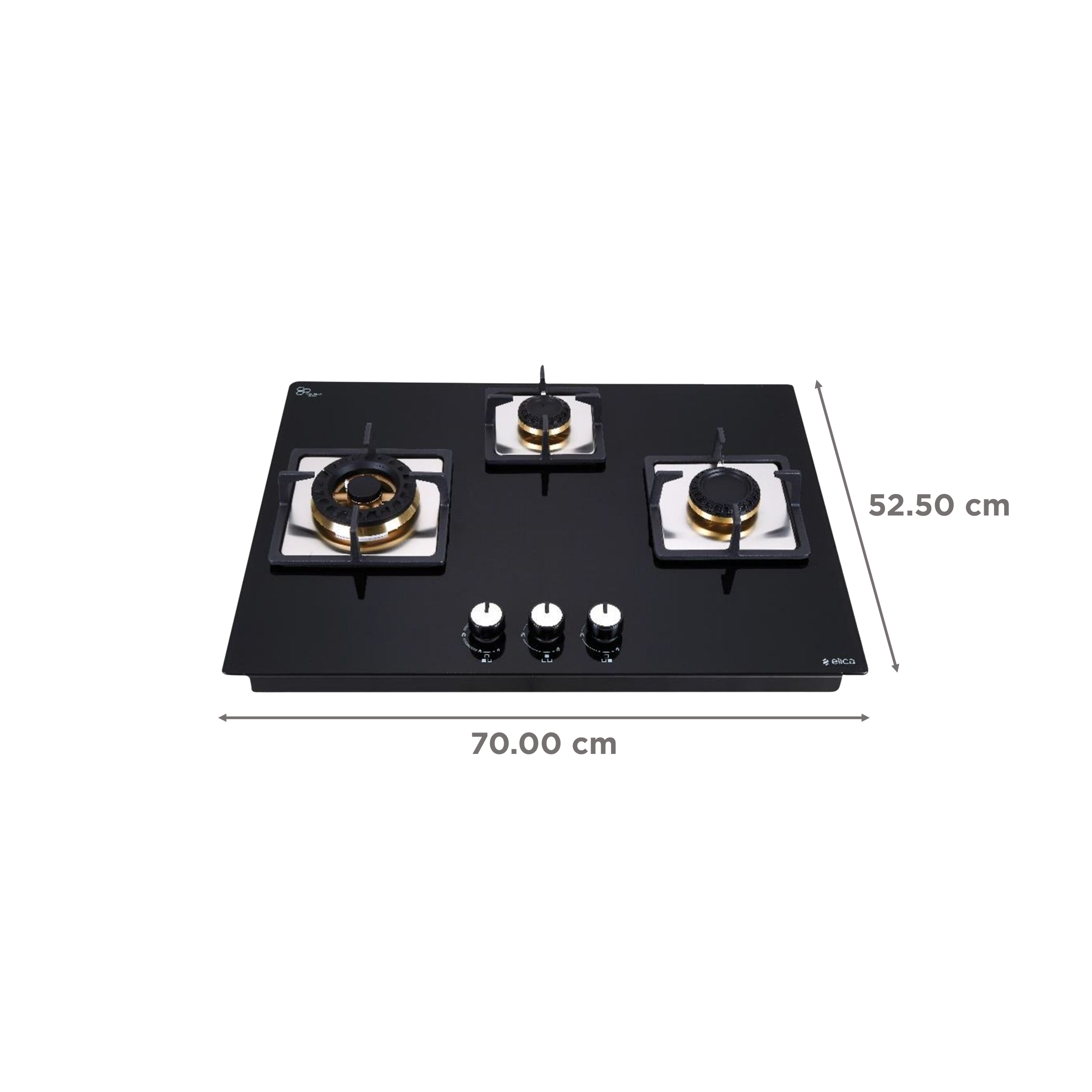 Elica FLEXI MFC FB 370 SWIRL Toughened Glass Top 3 Burner Automatic Electric Hob (Cast Iron Grid, Black)_2