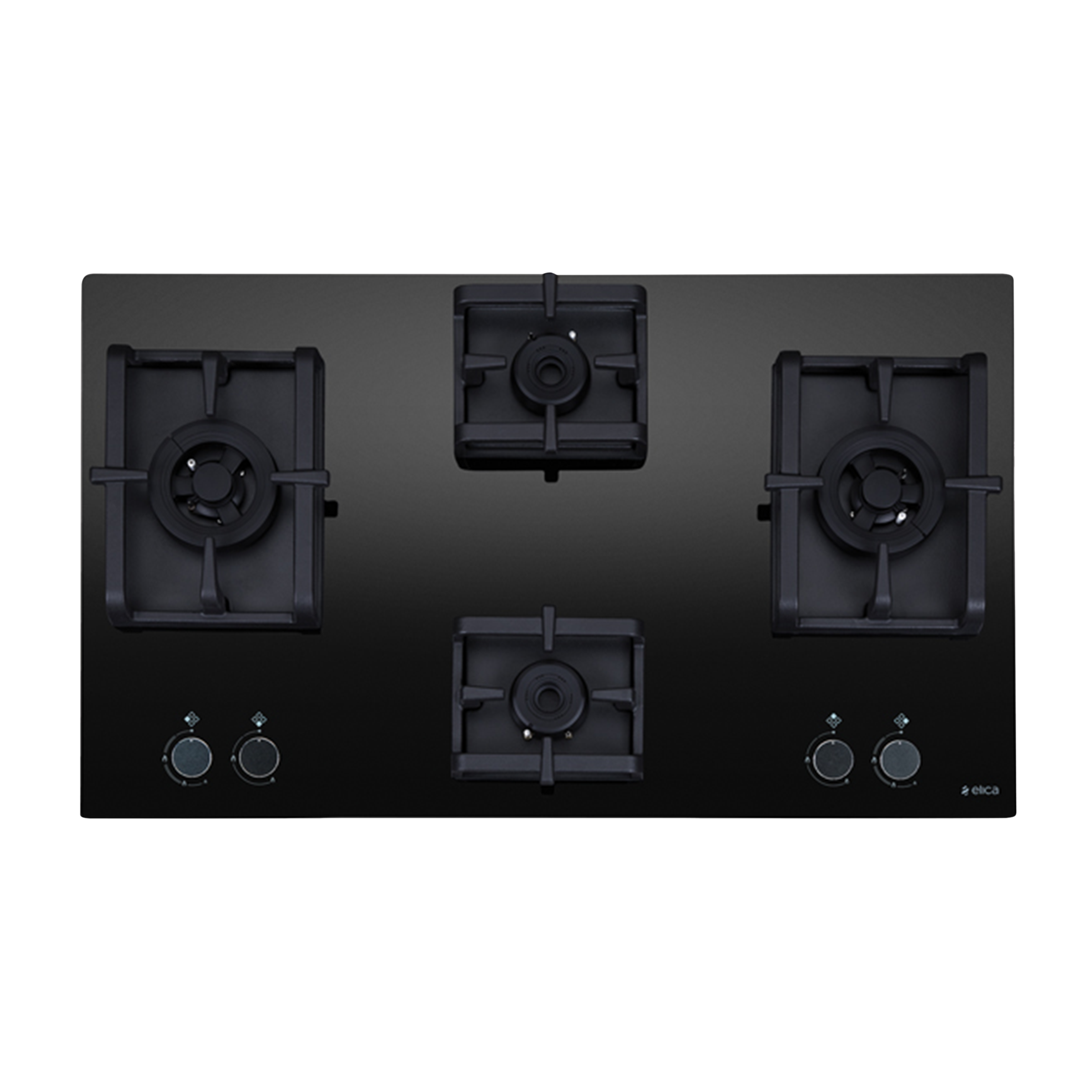 Elica Flexi Pro MAX AB MFC 4B 91 DX Glass Top 4 Burner Automatic Electric Hob (Round Metallic Knob, Black)_1