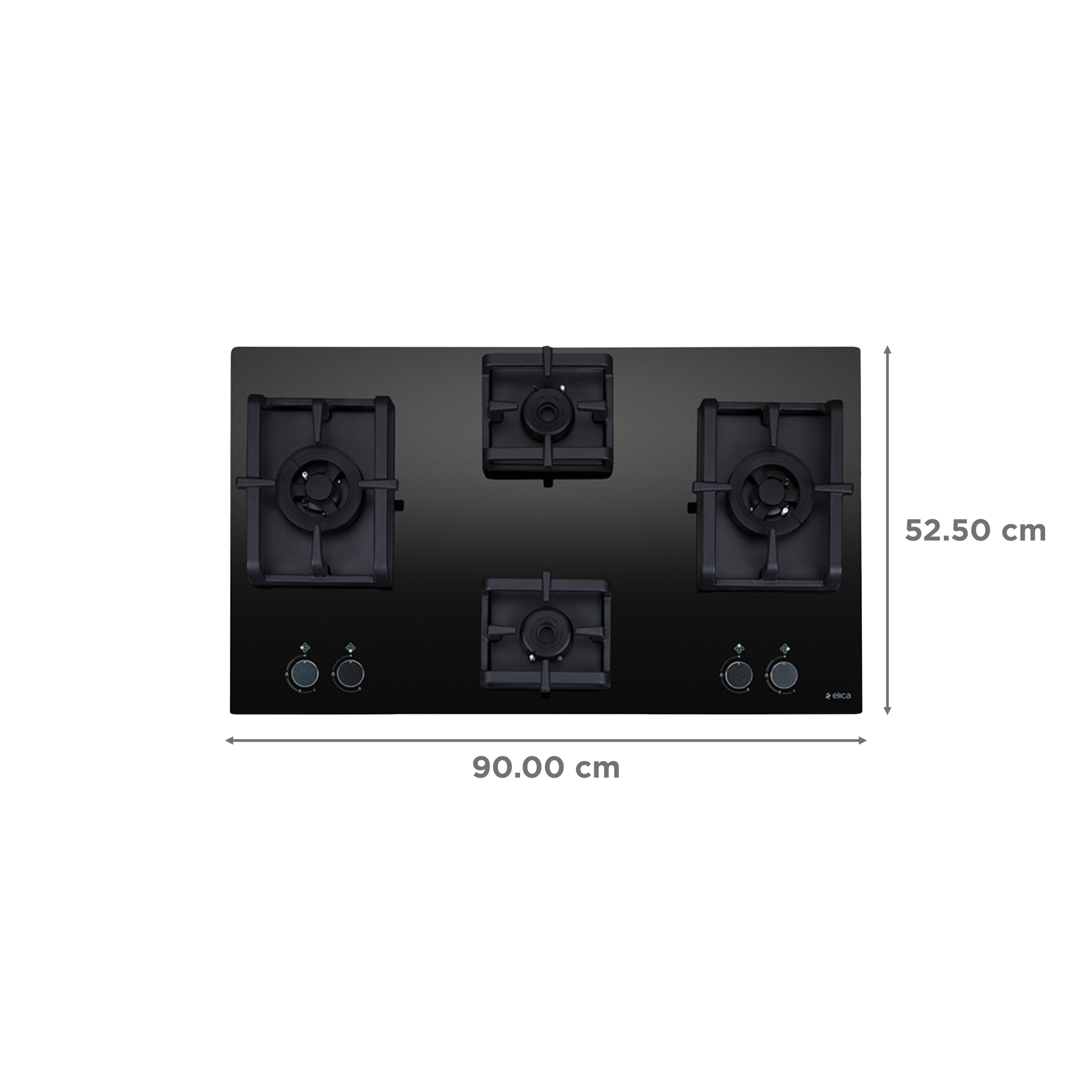 Elica Flexi Pro MAX AB MFC 4B 91 DX Glass Top 4 Burner Automatic Electric Hob (Round Metallic Knob, Black)_2