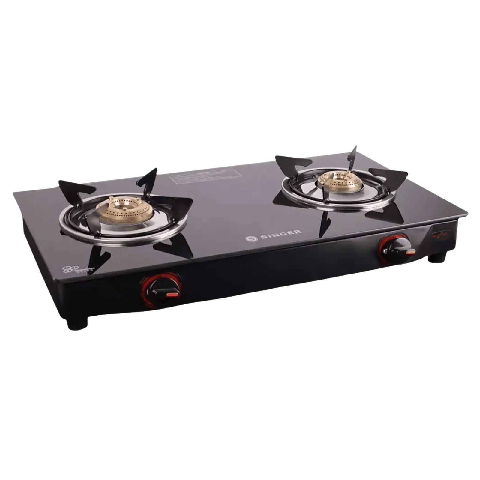 Singer Maxiflare Toughened Glass Top 2 Burner Manual Gas Stove (Powder Coated Pan Support, Black)_13