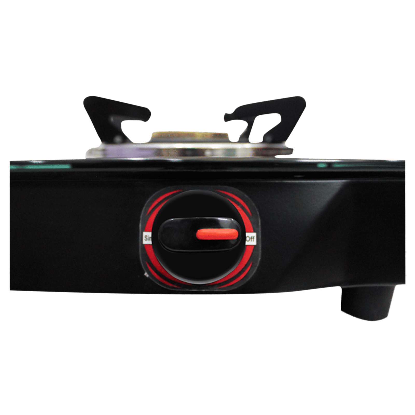 Singer Maxiflare Toughened Glass Top 2 Burner Manual Gas Stove (Powder Coated Pan Support, Black)_5