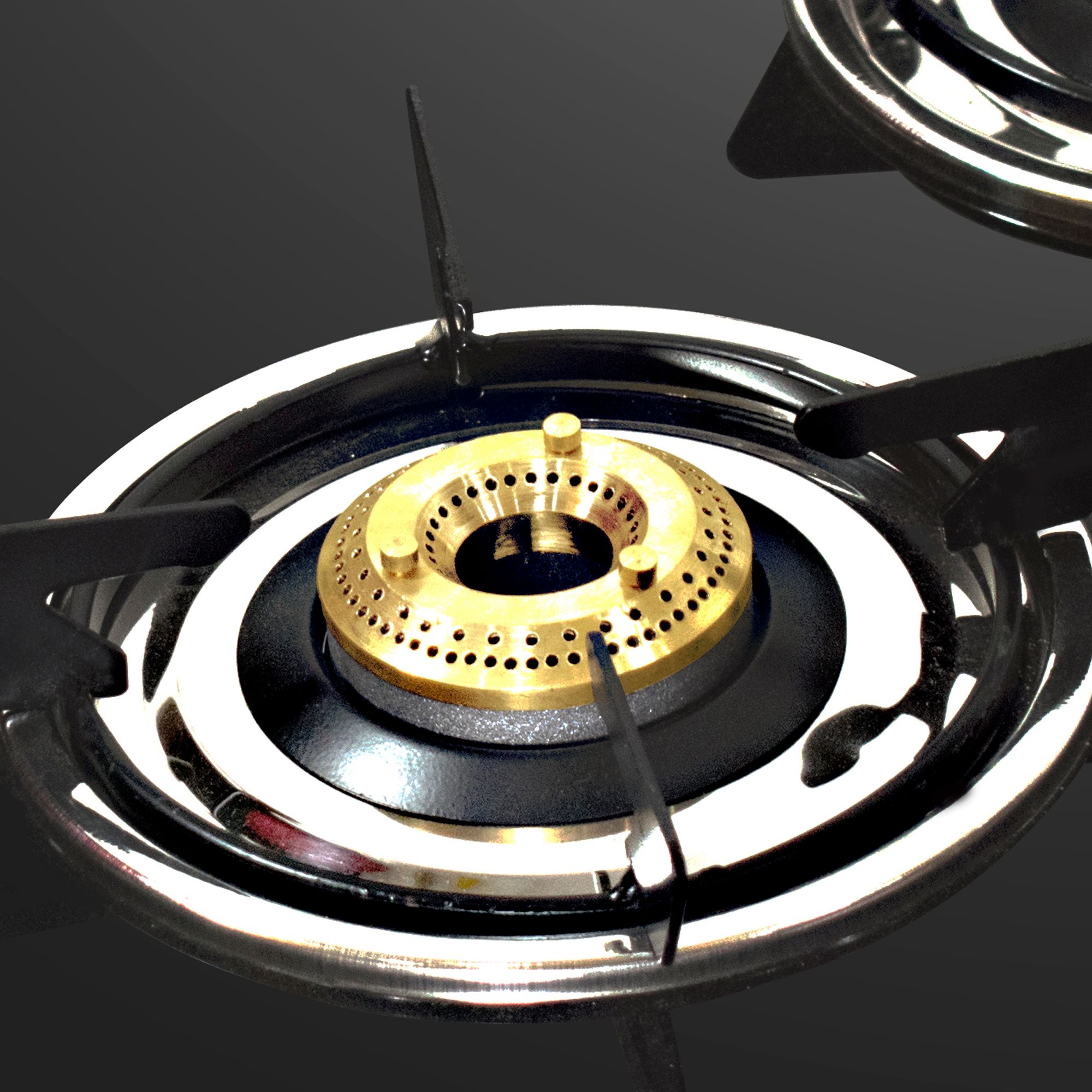 Singer Maxiflare Toughened Glass Top 4 Burner Manual Gas Stove (Powder Coated Pan Support, Black)_4