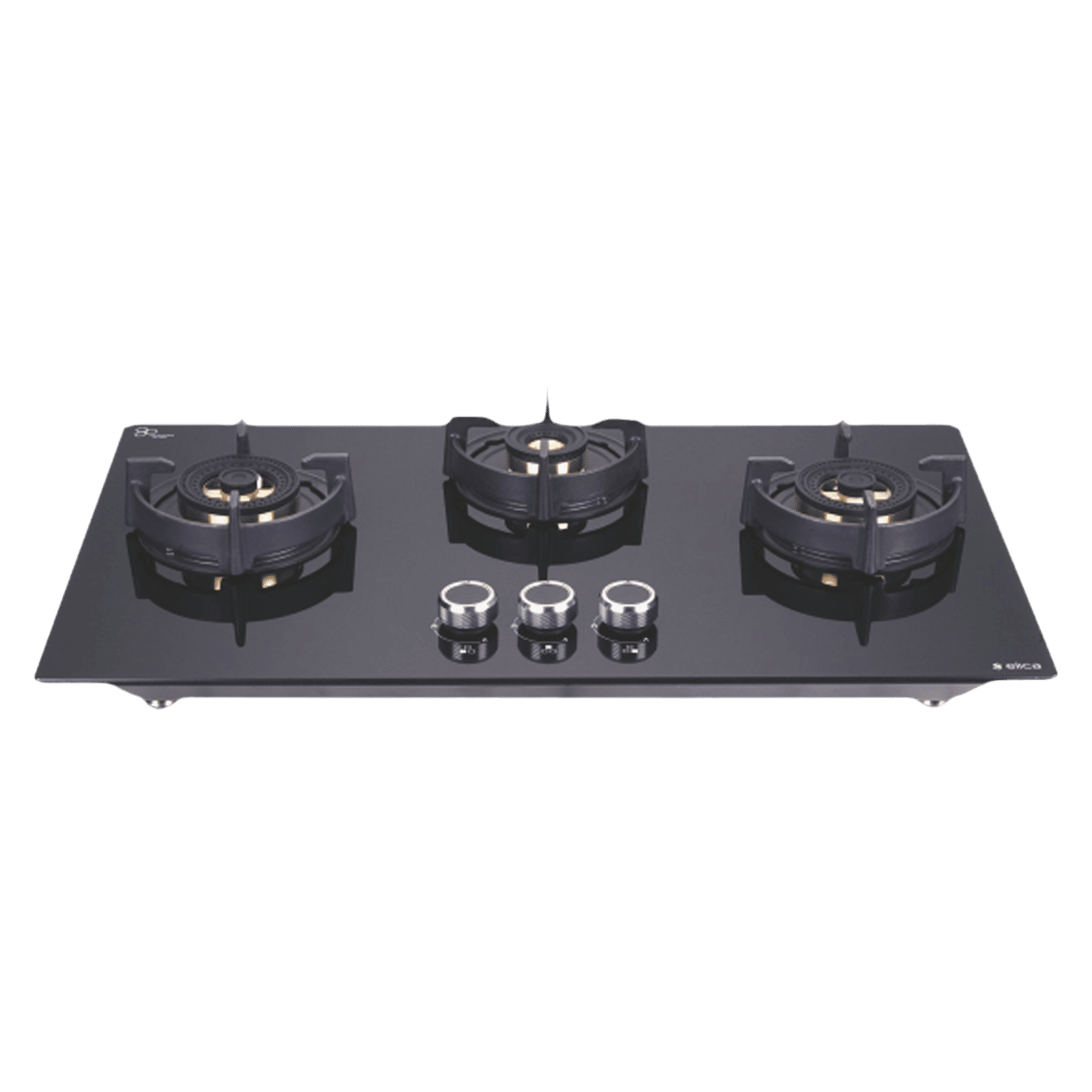Elica FLEXI DFS FB 3B 75 DX Glass Top 3 Burner Automatic Hob (Round Enamelled Grid, Black) Elica FLEXI DFS FB 3B 75 DX Glass Top 3 Burner Automatic Hob (Round Enamelled Grid, Black)_1