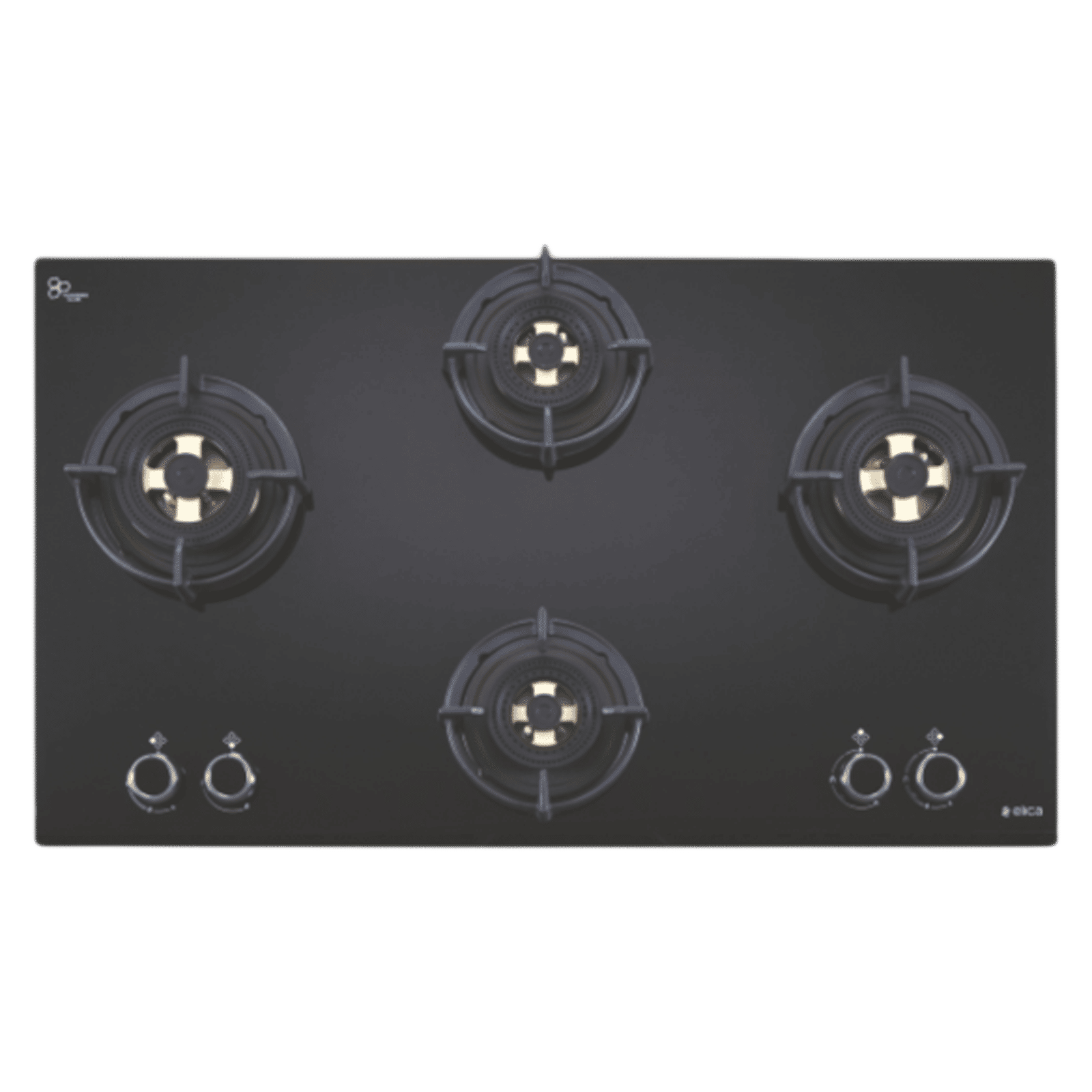 Elica FLEXI DFS FB 4B 91 TX 4 Burner Automatic Electric Hob (Round Metallic Knob, Black)_1