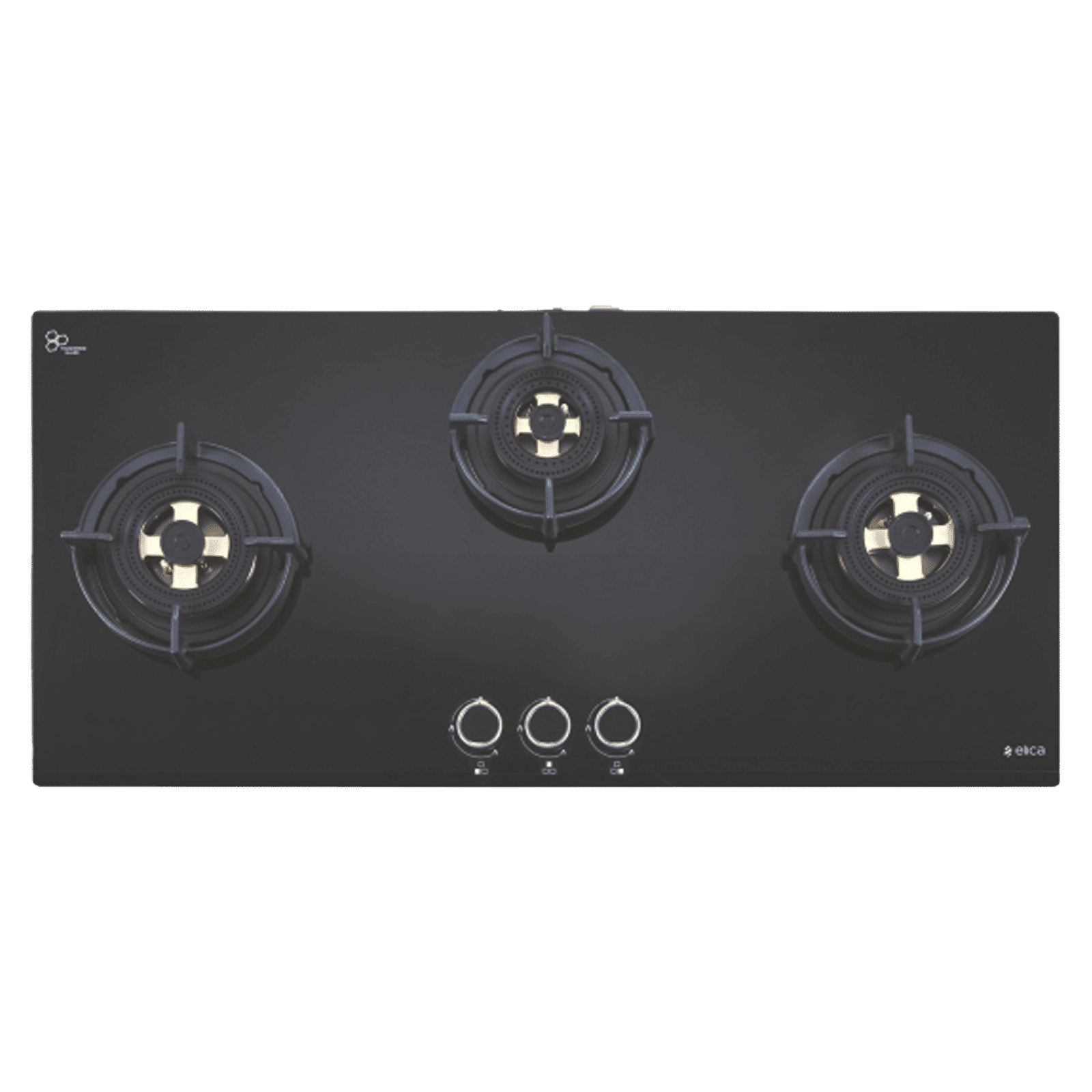 Elica DFS FB MFC 3B 90 DX FFD 3 Burner Automatic Electric Hob (Round Metallic Knob, Black) Elica DFS FB MFC 3B 90 DX FFD 3 Burner Automatic Electric Hob (Round Metallic Knob, Black)_1