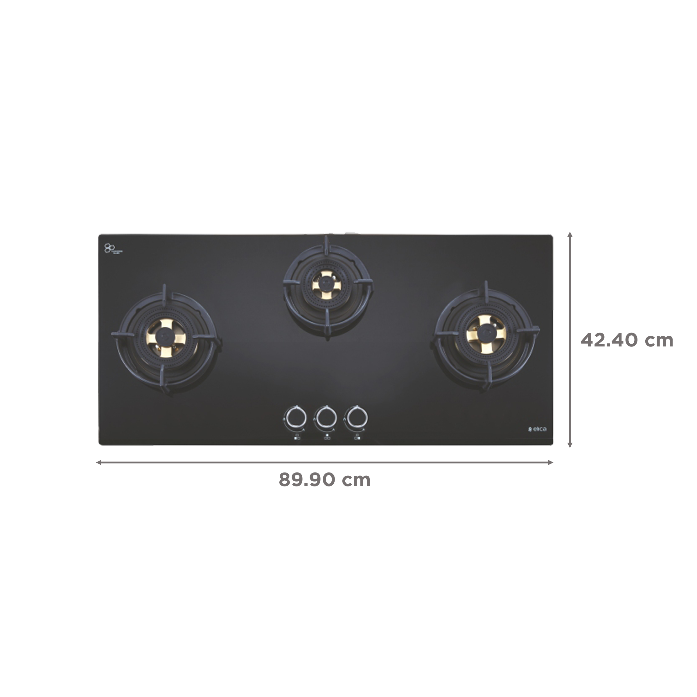 Elica DFS FB MFC 3B 90 DX FFD 3 Burner Automatic Electric Hob (Round Metallic Knob, Black) Elica DFS FB MFC 3B 90 DX FFD 3 Burner Automatic Electric Hob (Round Metallic Knob, Black)_2
