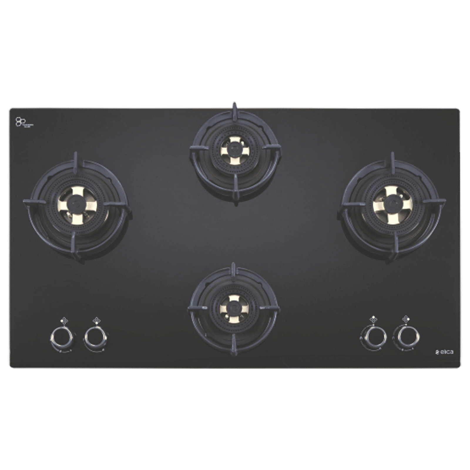Elica DFS FB MFC 4B 91 DX FFD 4 Burner Automatic Electric Hob (Round Metallic Knob, Black)_1