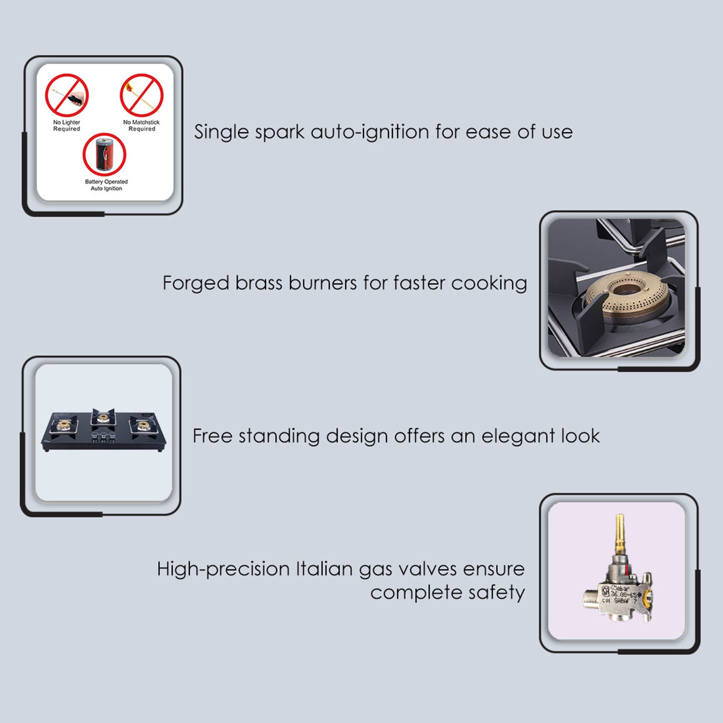 WONDERCHEF Octavia Toughened Glass Top 3 Burner Automatic Hob (Heat Resistant Legs, Black)_8