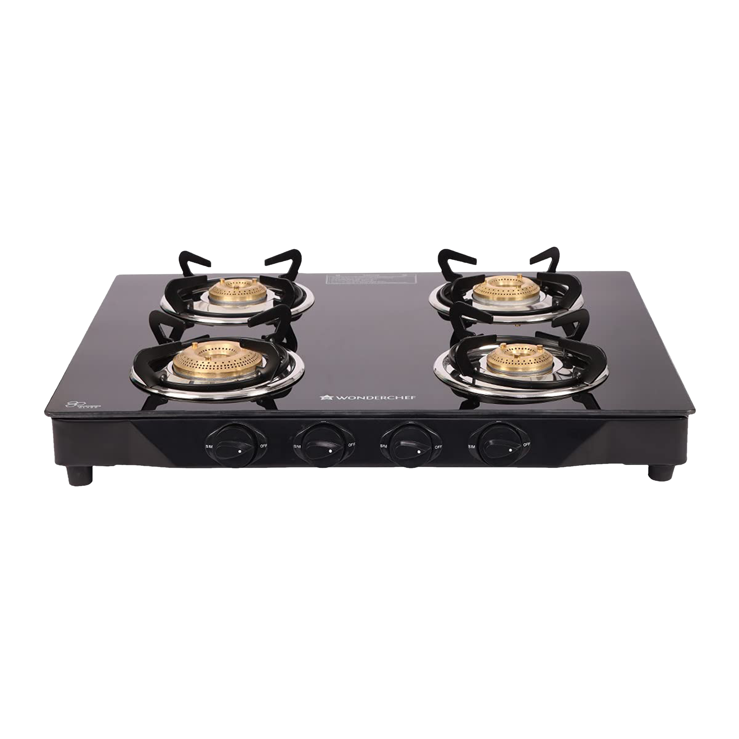 WONDERCHEF Glory Toughened Glass Top 4 Burner Manual Gas Stove (Heat Resistant Legs, Black)_8