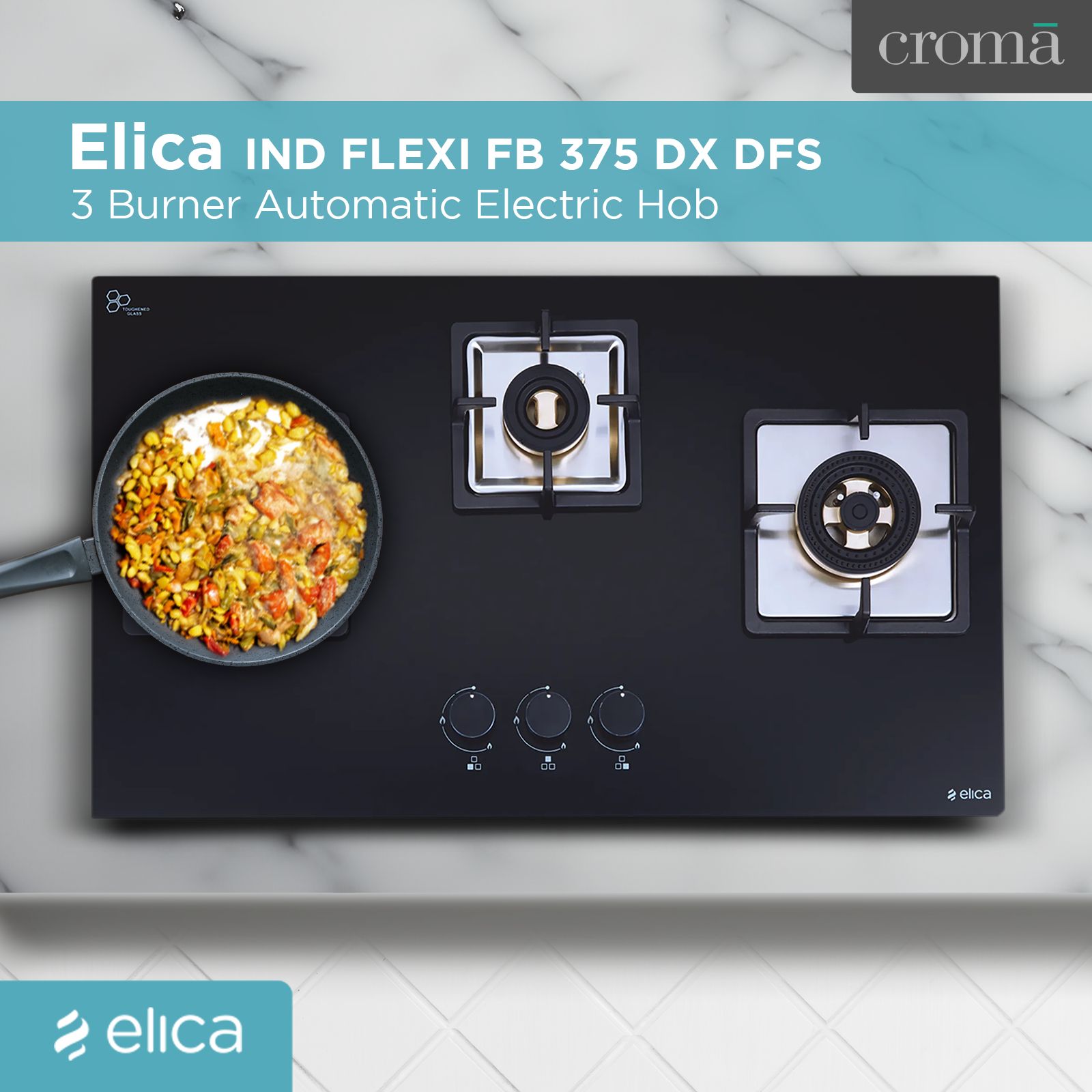 Elica IND FLEXI FB 375 DX DFS Glass Top 3 Burner Automatic Electric Hob (Cast Iron Grid, Black)_12