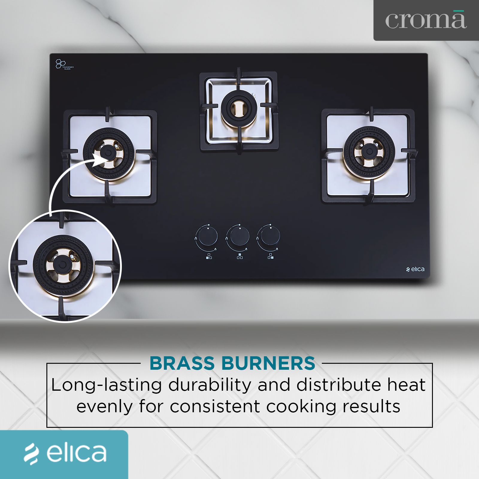 Elica IND FLEXI FB 375 DX DFS Glass Top 3 Burner Automatic Electric Hob (Cast Iron Grid, Black)_13