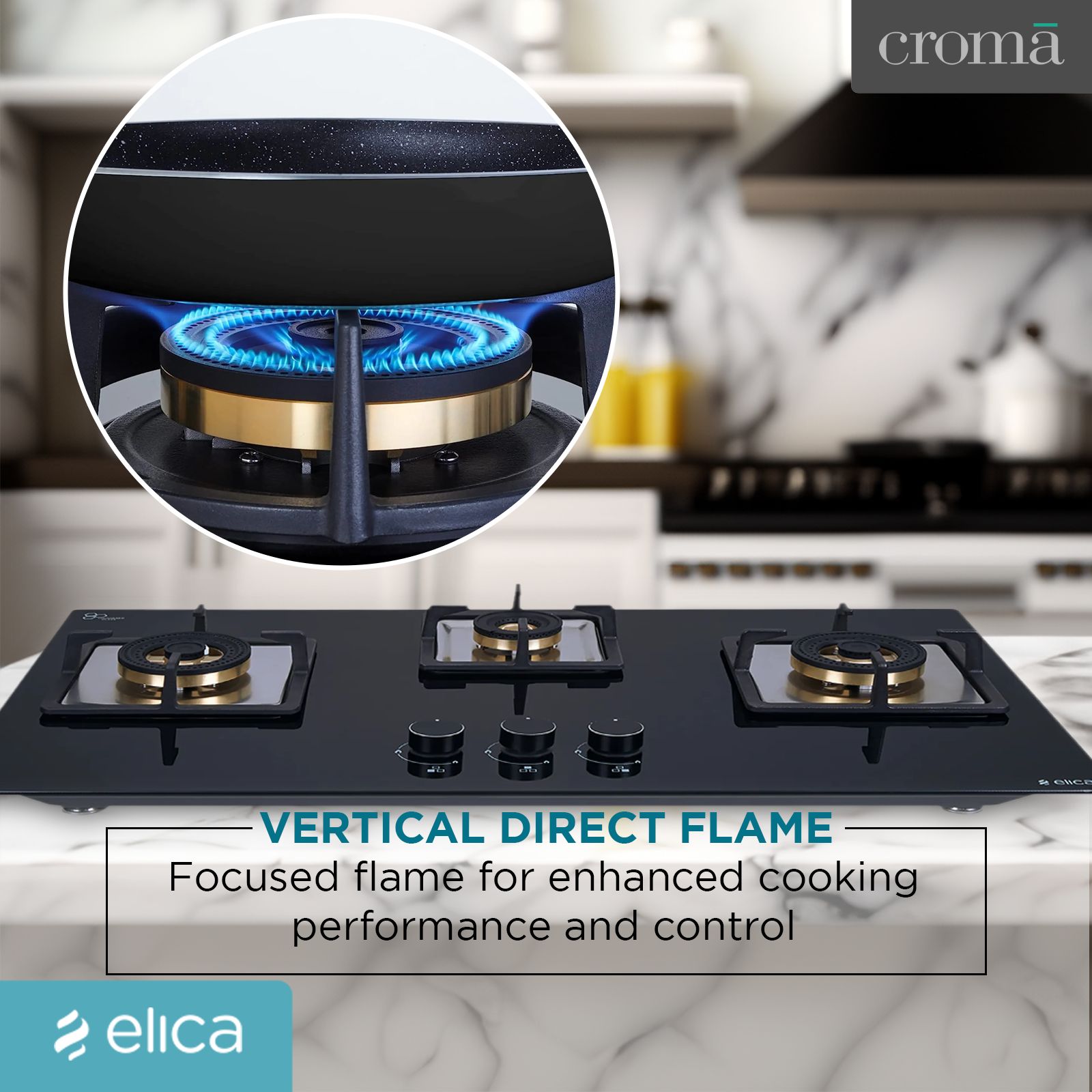 Elica IND FLEXI FB 375 DX DFS Glass Top 3 Burner Automatic Electric Hob (Cast Iron Grid, Black)_14