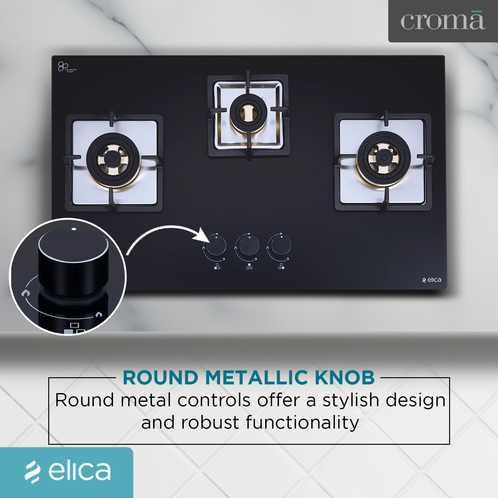 Elica IND FLEXI FB 375 DX DFS Glass Top 3 Burner Automatic Electric Hob (Cast Iron Grid, Black)_15