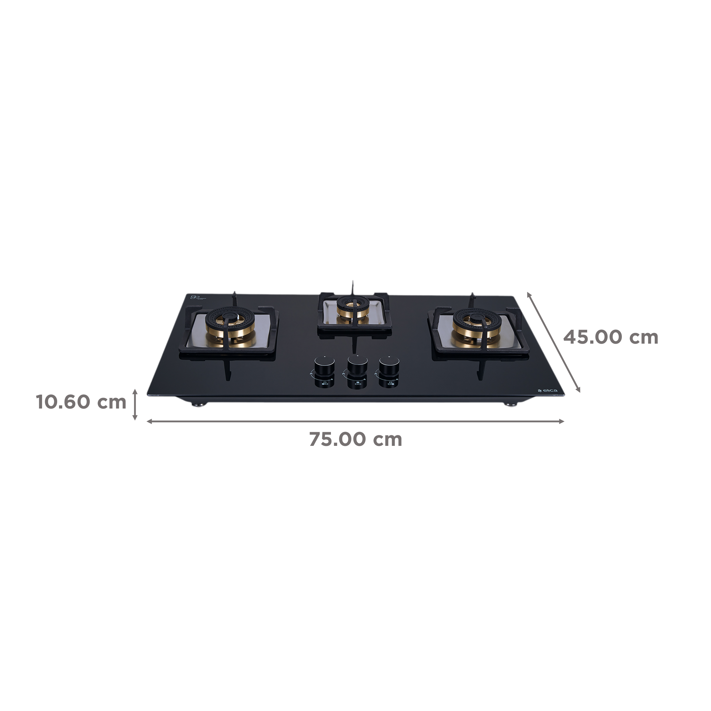 Elica IND FLEXI FB 375 DX DFS Glass Top 3 Burner Automatic Electric Hob (Cast Iron Grid, Black)_2