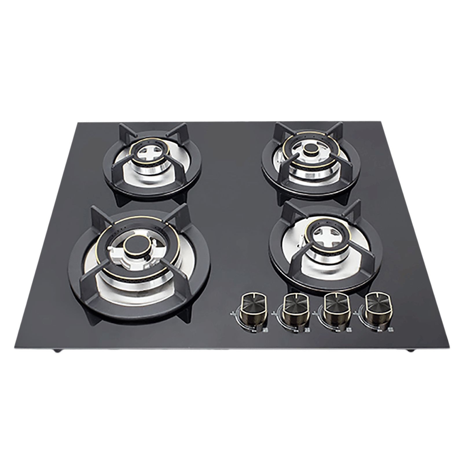 Kutchina Flamma 4B Eco 60 Tempered Glass Top 4 Burner Automatic Hob (Multi Flame Burner, Black) Kutchina Flamma 4B Eco 60 Tempered Glass Top 4 Burner Automatic Hob (Multi Flame Burner, Black)_1