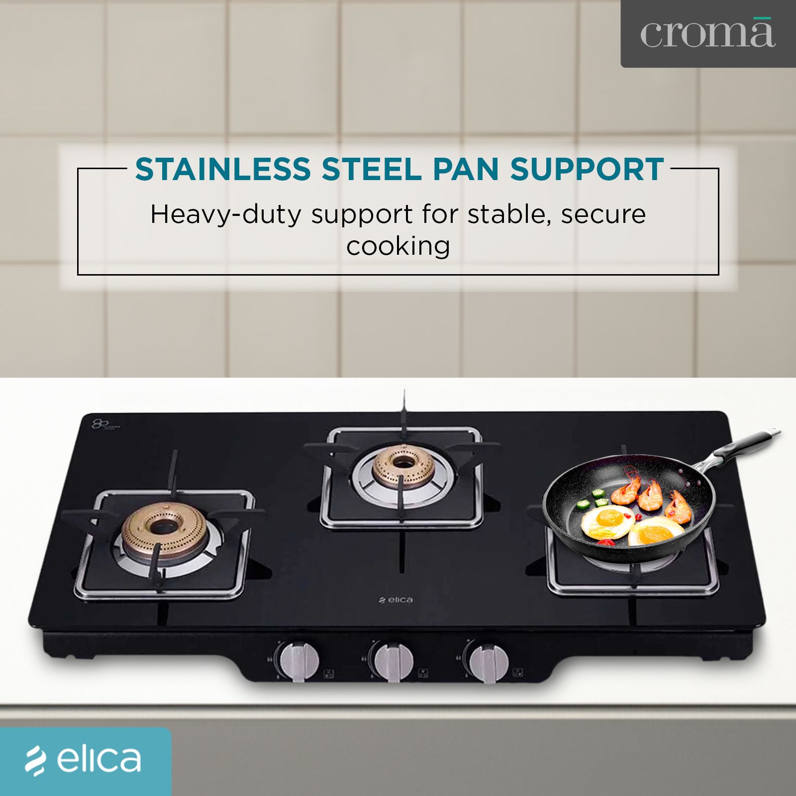 Elica Patio ICT 773 BLK SPF SERIES Glass Top 3 Burner Manual Gas Stove (Square Grid, Black) Elica Patio ICT 773 BLK SPF SERIES Glass Top 3 Burner Manual Gas Stove (Square Grid, Black)_10