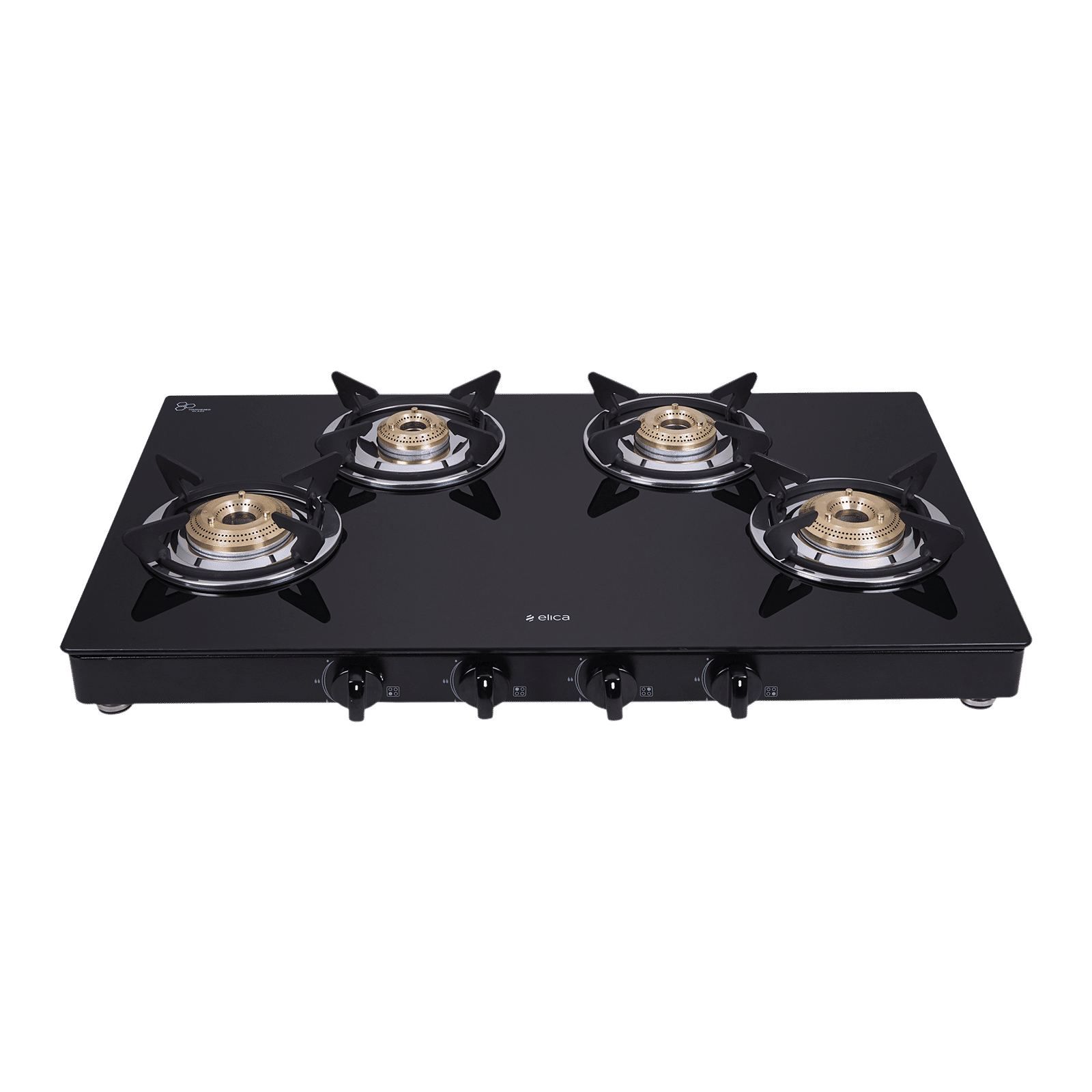 elica 774 CT VETRO 2J (DT SERIES) Glass Top 4 Burner Manual Gas Stove (Round Eurocoated Grids, Black) elica 774 CT VETRO 2J (DT SERIES) Glass Top 4 Burner Manual Gas Stove (Round Eurocoated Grids, Black)_1