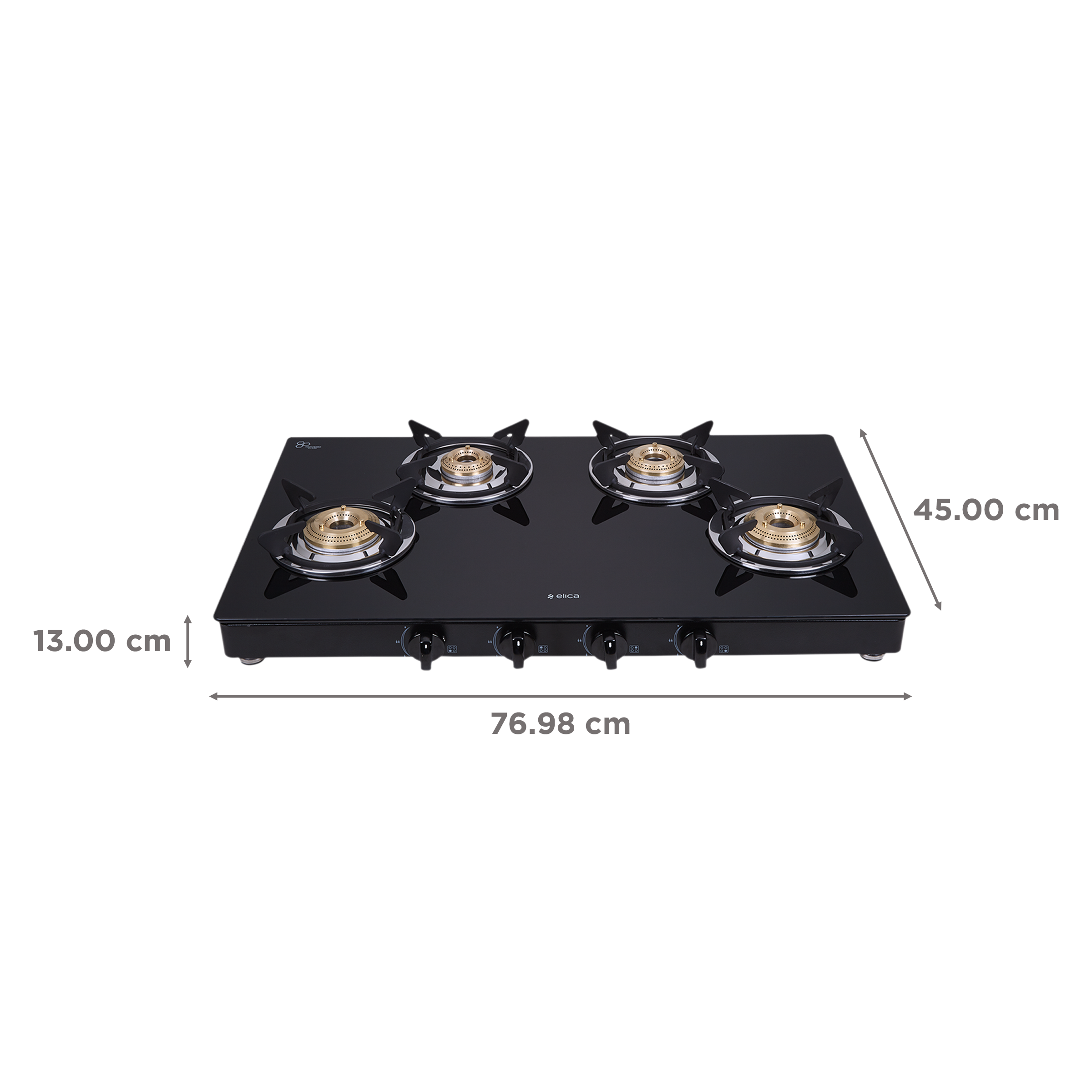Elica 774 CT DT VETRO 2J Toughened Glass Top 4 Burner Automatic Gas Stove (Durable & Long-Lasting, Black) Elica 774 CT DT VETRO 2J Toughened Glass Top 4 Burner Automatic Gas Stove (Durable & Long-Lasting, Black)_2