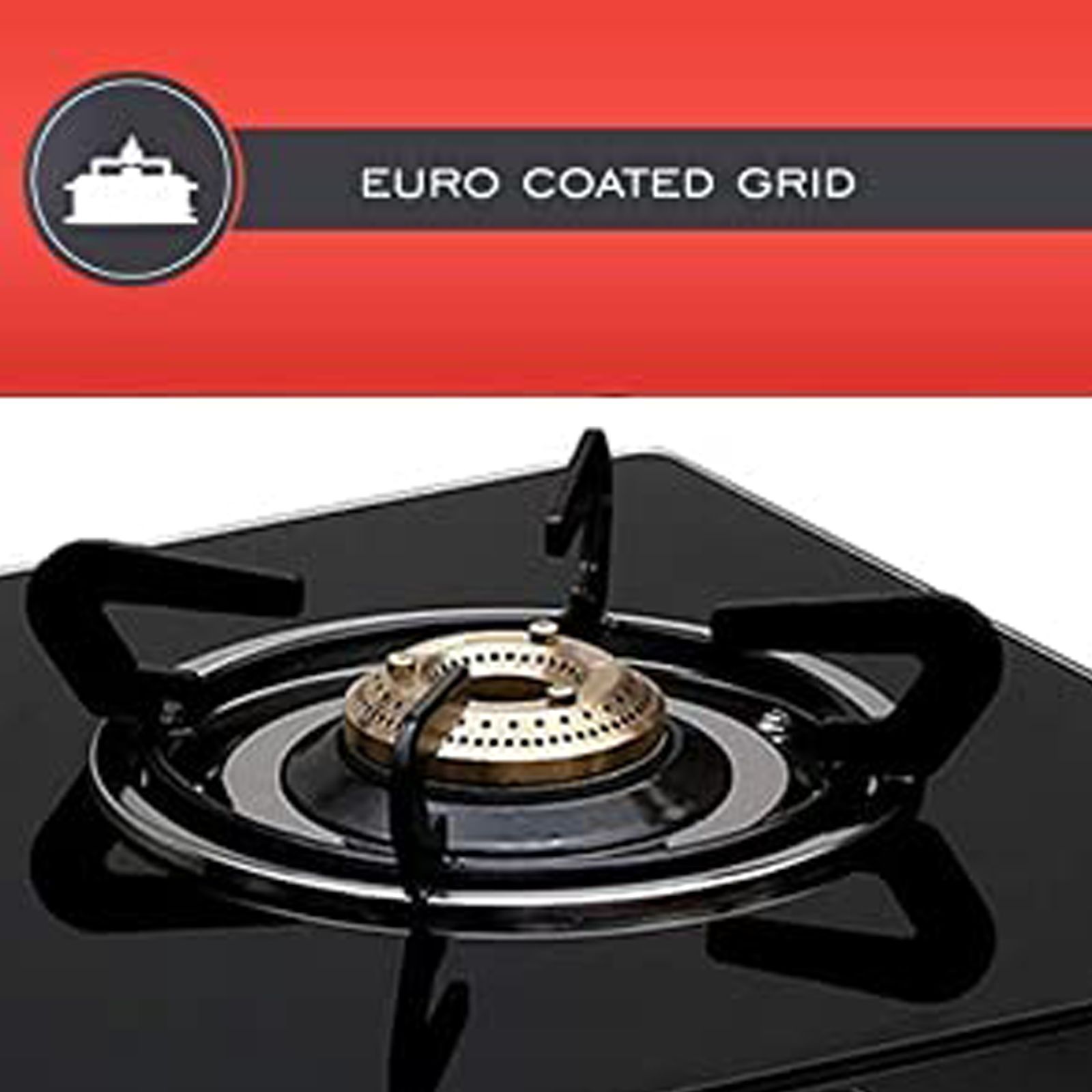 Elica 662 CT VETRO 1J Toughened Glass Top 2 Burner Manual Gas Stove (Round Euro Coated Grid, Black)_9