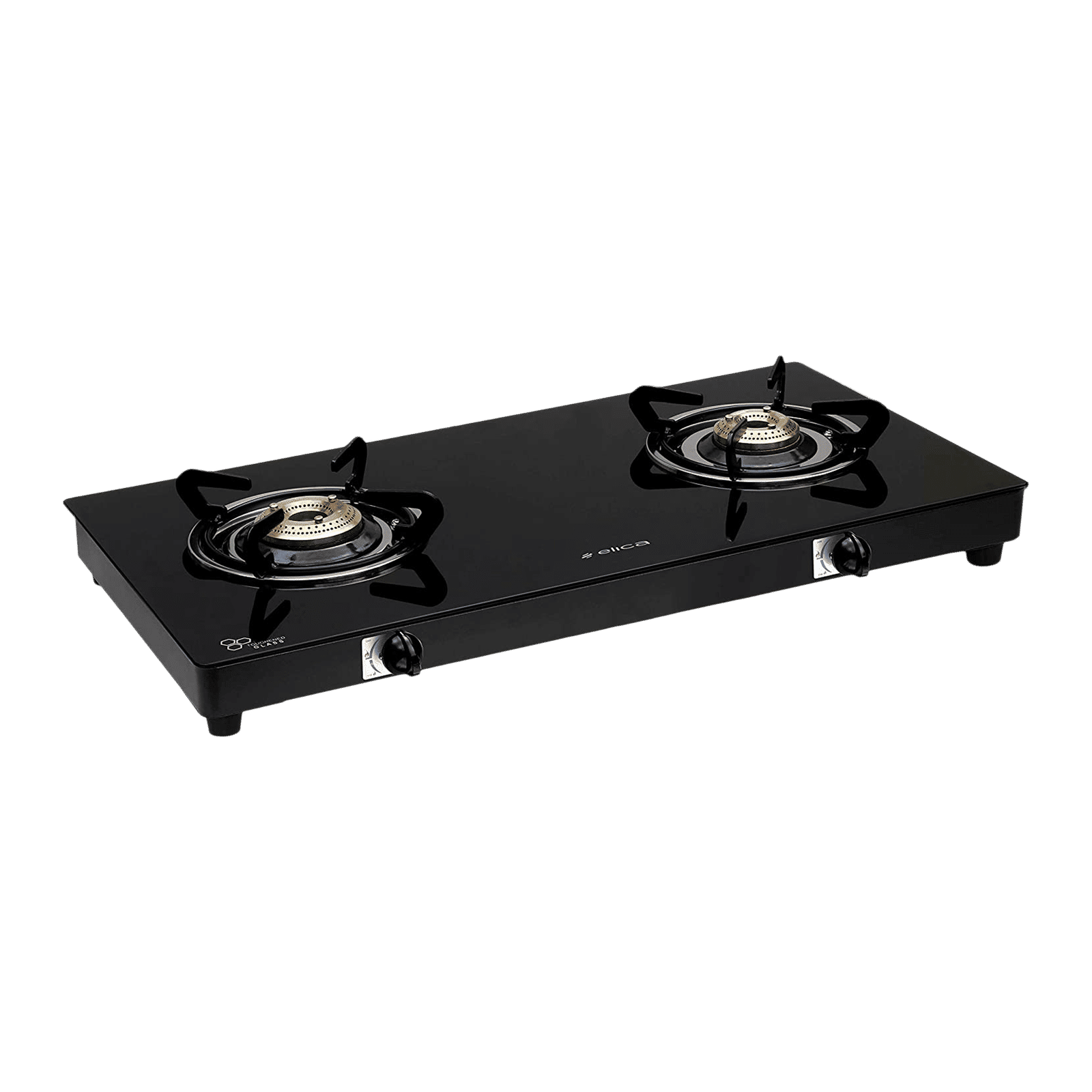 Elica 662 CT VETRO 1J Toughened Glass Top 2 Burner Manual Gas Stove (Round Euro Coated Grid, Black)_10