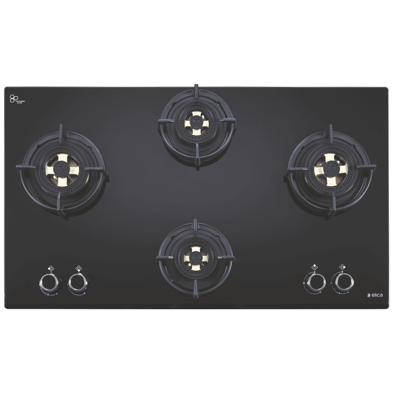 Elica DFS FB MFC 4B 91 4 Burner Automatic Electric Hob (Round Metallic Knob, Black)_1