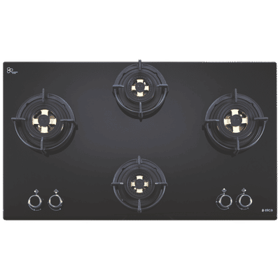 Elica DFS FB MFC 4B 91 4 Burner Automatic Electric Hob (Round Metallic Knob, Black)