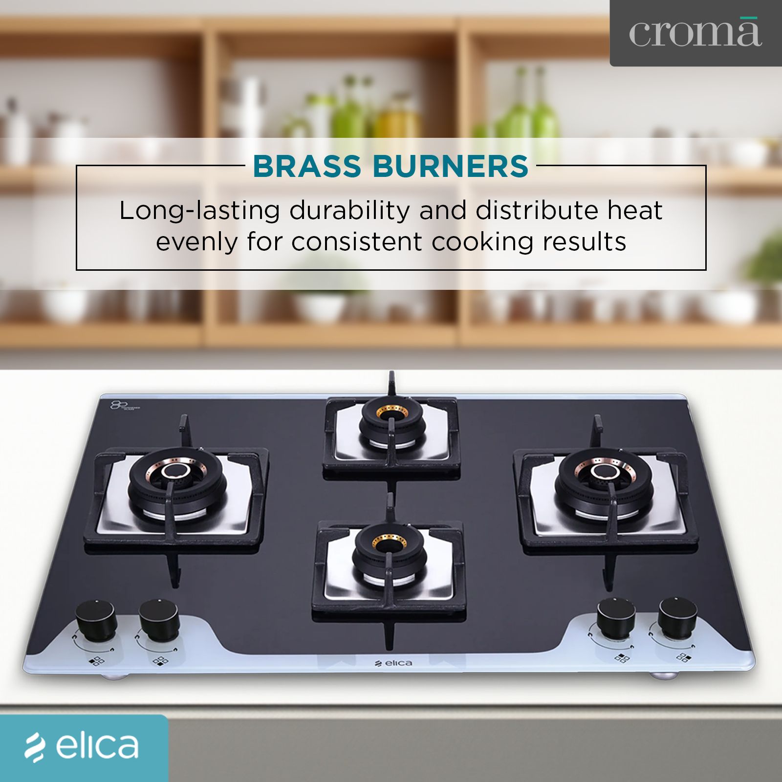 Elica FLEXI AB HCT 470 DX DUAL TONE Toughened Glass Top 4 Burner Automatic Hob (Multi Flame Control, Black/White) Elica FLEXI AB HCT 470 DX DUAL TONE Toughened Glass Top 4 Burner Automatic Hob (Multi Flame Control, Black/White)_5