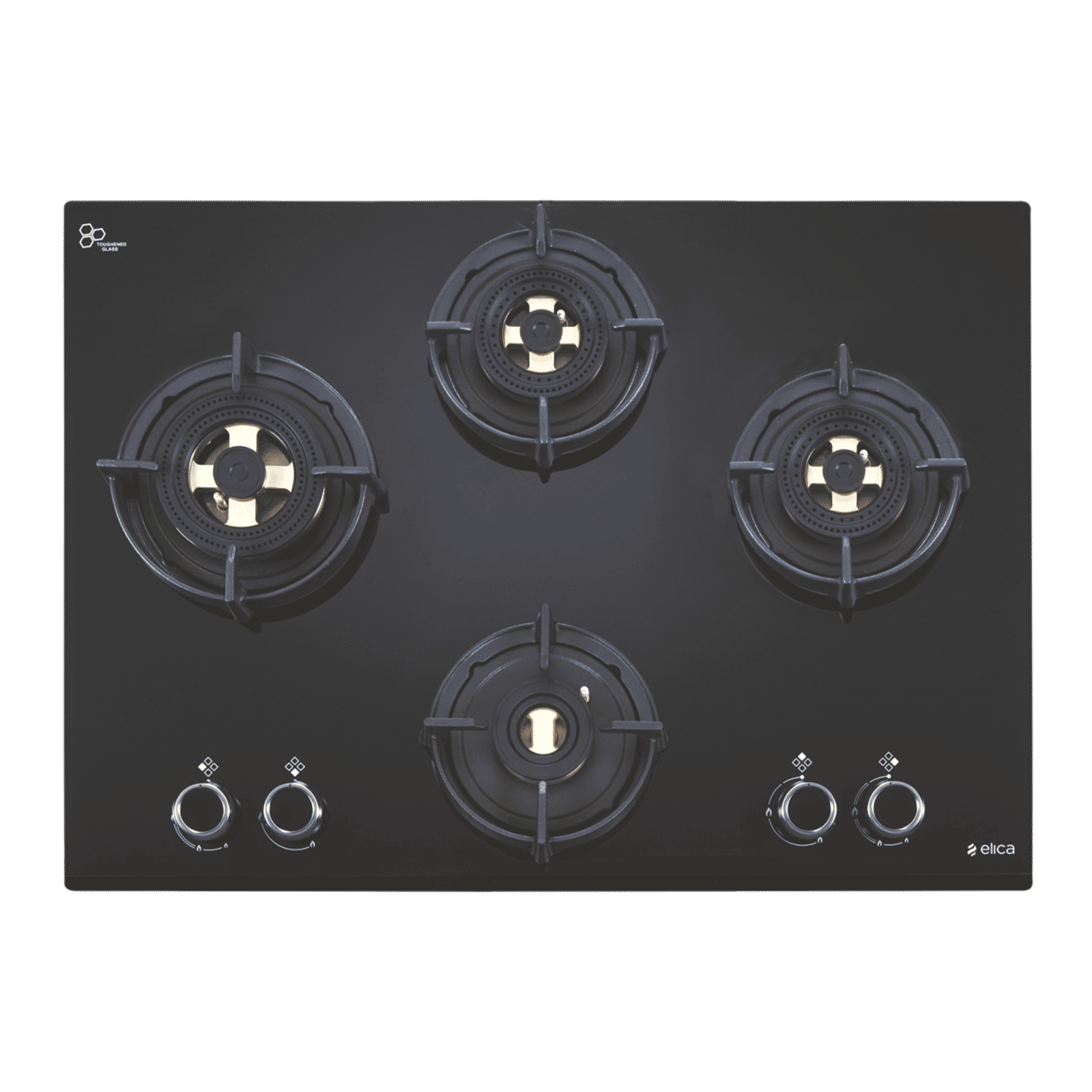 Elica DFS FB MFC 4B 70 Glass Top 4 Burner Automatic Electric Hob (Multi Flame Control, Black)_1