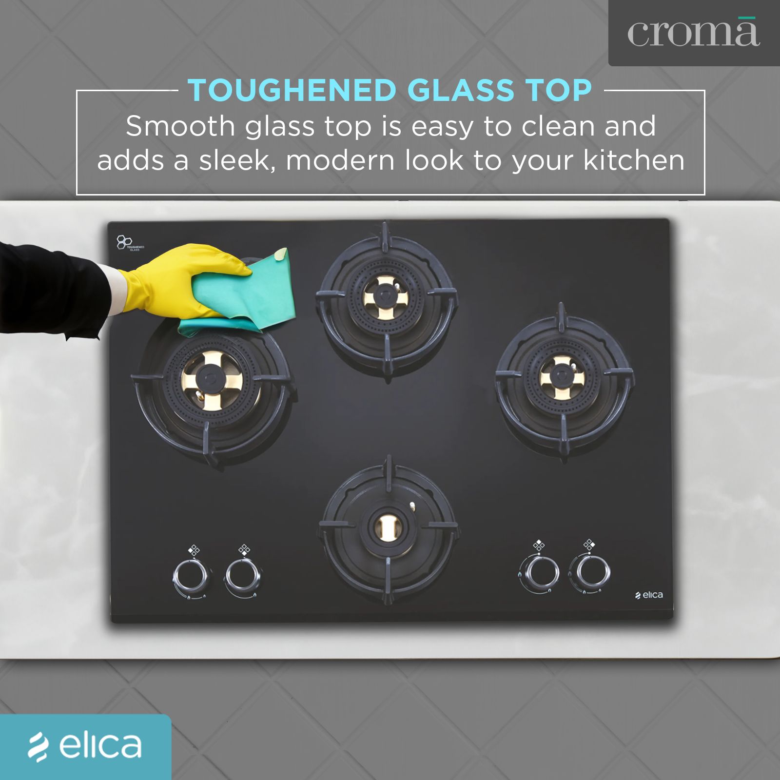 Elica DFS FB MFC 4B 70 Glass Top 4 Burner Automatic Electric Hob (Multi Flame Control, Black)_6