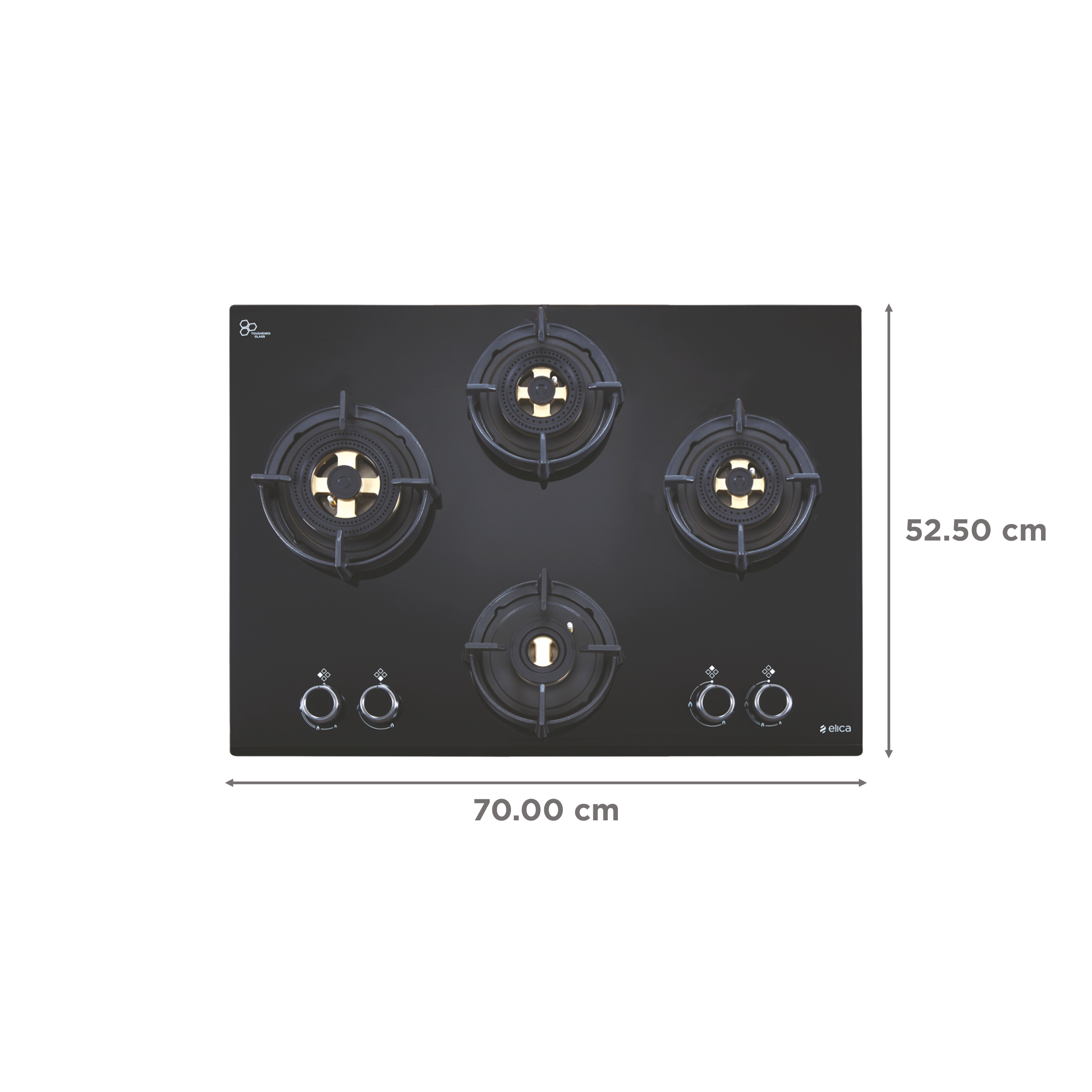 Elica DFS FB MFC 4B 70 Glass Top 4 Burner Automatic Electric Hob (Multi Flame Control, Black)_2