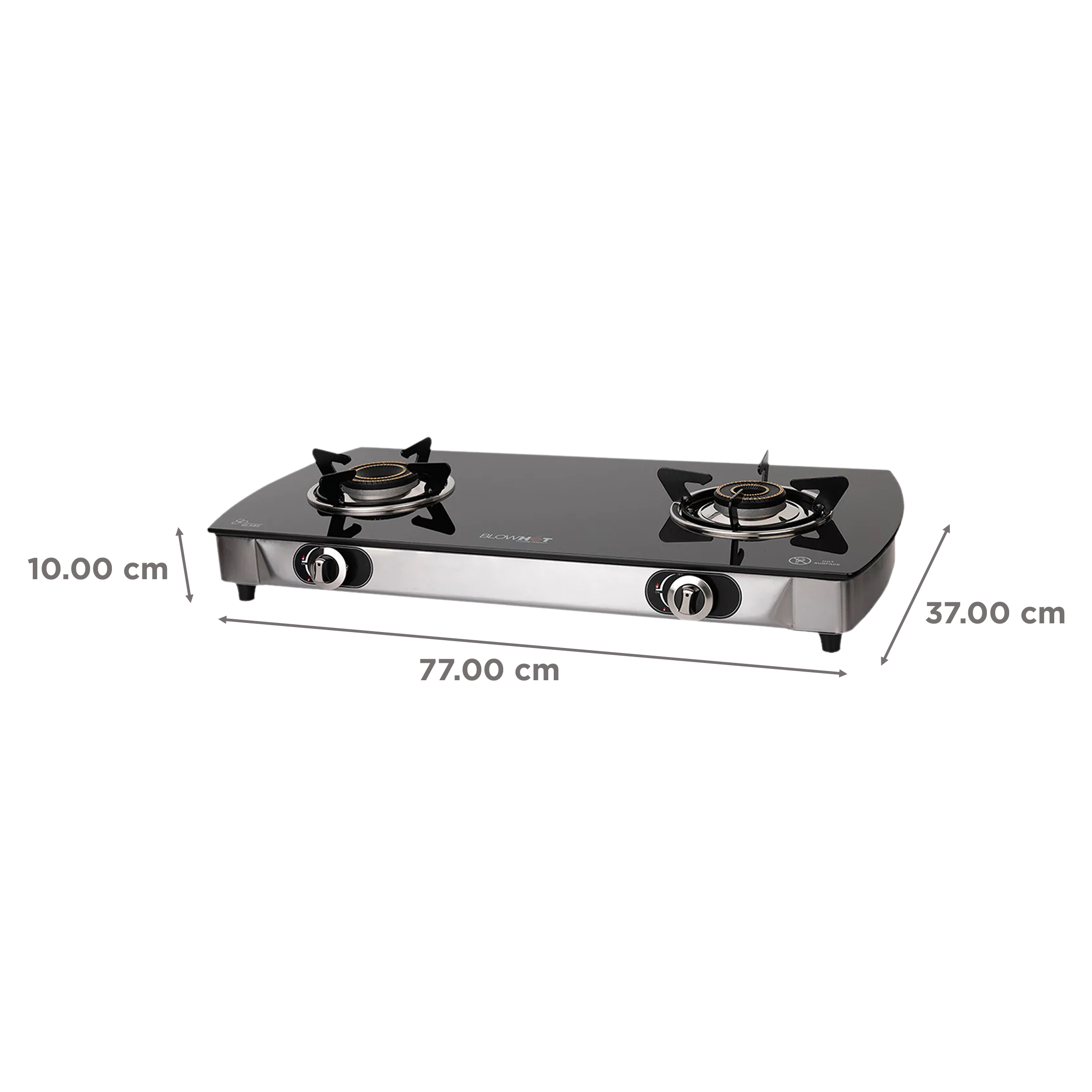 Blowhot Jasper Toughened Glass Top 2 Burner Automatic Electric Gas Stove (ISI Certified, Black)_2