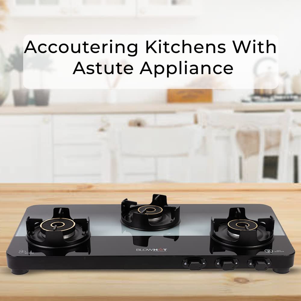Blowhot Sapphire Toughened Glass Top 3 Burner Manual Gas Stove (ISI Certified, Black) Blowhot Sapphire Toughened Glass Top 3 Burner Manual Gas Stove (ISI Certified, Black)_8