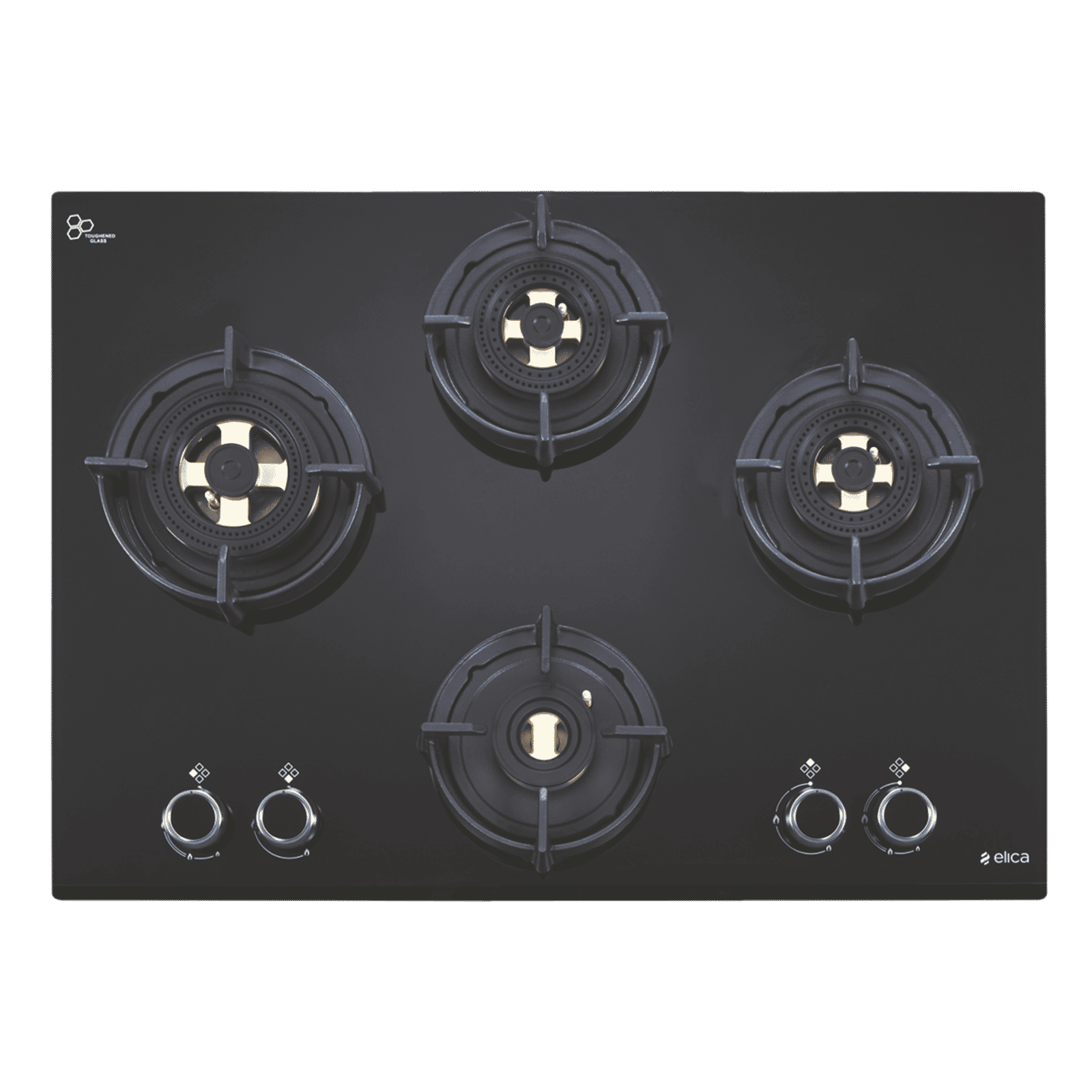 Elica FLEXI DFS FB MFC 4B 70 FFD Toughened Glass Top 4 Burner Automatic Hob (Multi Flame Control, Black)_1