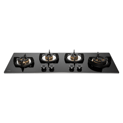 KAFF Bellini-F Tempered Glass Top 4 Burner Automatic Hob (Flame Failure Device, Black)