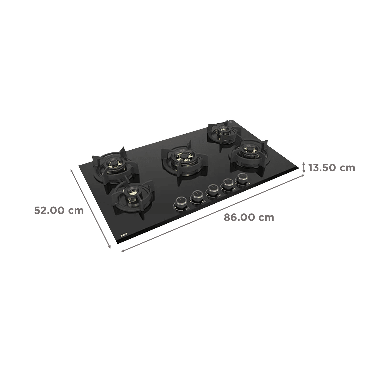 KAFF ASF 865 Tempered Glass Top 5 Burner Automatic Electric Hob (Flame Failure Device, Black) KAFF ASF 865 Tempered Glass Top 5 Burner Automatic Electric Hob (Flame Failure Device, Black)_2