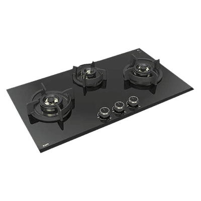 KAFF ASF 783 Tempered Glass Top 3 Burner Automatic Electric Hob (Flame Failure Device, Black)