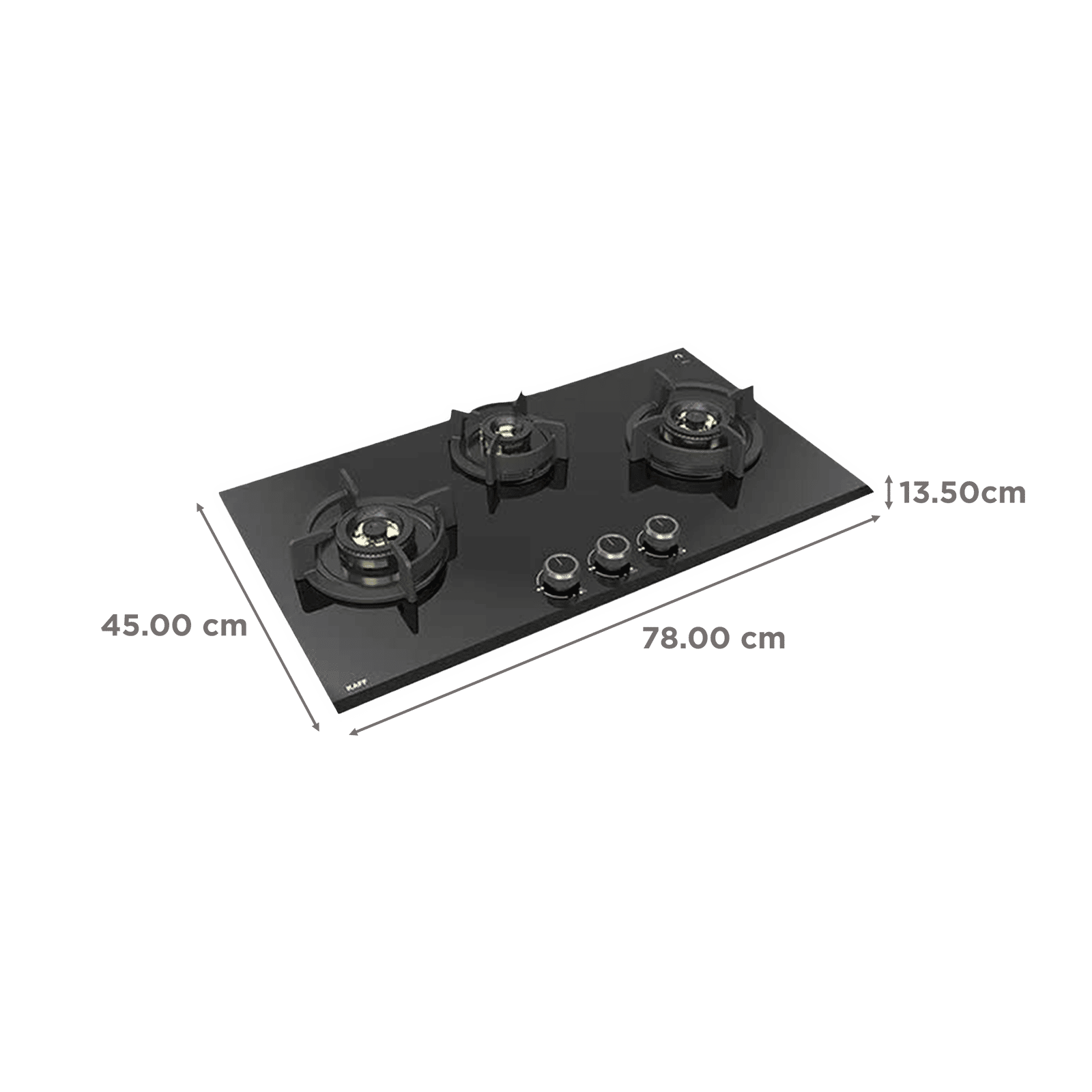 KAFF ASF 783 Tempered Glass Top 3 Burner Automatic Electric Hob (Flame Failure Device, Black)_2