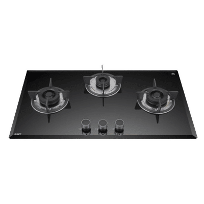KAFF FBB 783 Tempered Glass Top 3 Burner Automatic Electric Hob (Enamelled Matt Finish Grills, Black)