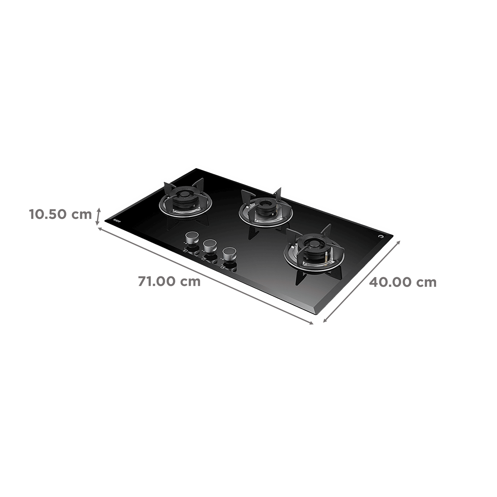 KAFF FBB 783 Tempered Glass Top 3 Burner Automatic Electric Hob (Enamelled Matt Finish Grills, Black)_2