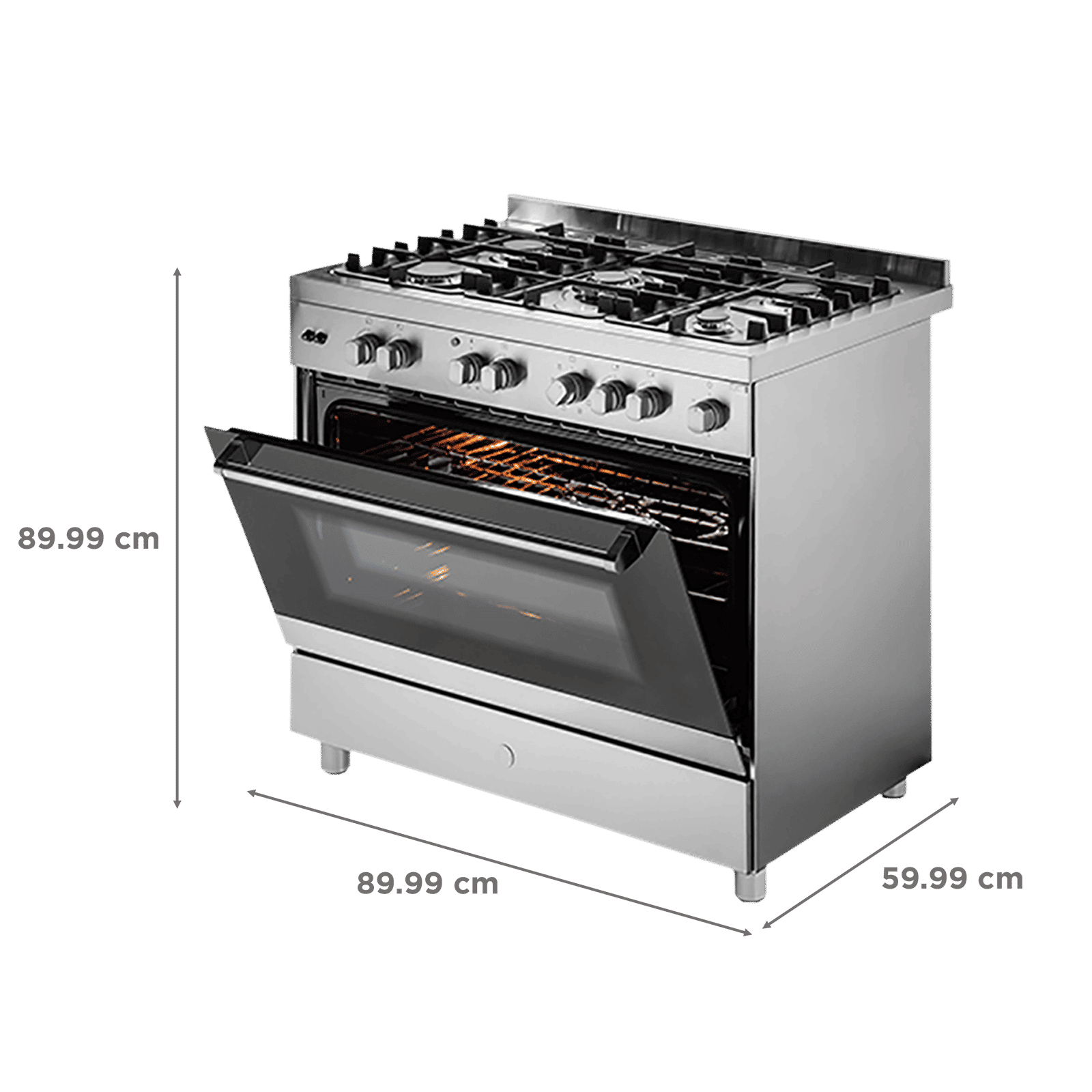 KAFF 100 Litres 5 Burner Cooking Range with Electric Oven (KGM90, Silver) KAFF 100 Litres 5 Burner Cooking Range with Electric Oven (KGM90, Silver)_2