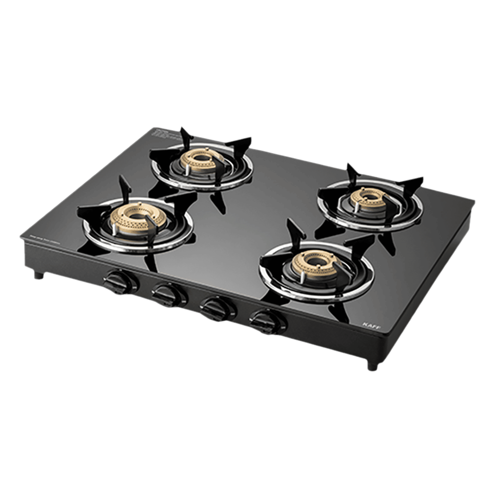 KAFF CTC634B Toughened Glass Top 4 Burner Manual Gas Stove (Matte Enamelled Pan Support, Black) KAFF CTC634B Toughened Glass Top 4 Burner Manual Gas Stove (Matte Enamelled Pan Support, Black)_1