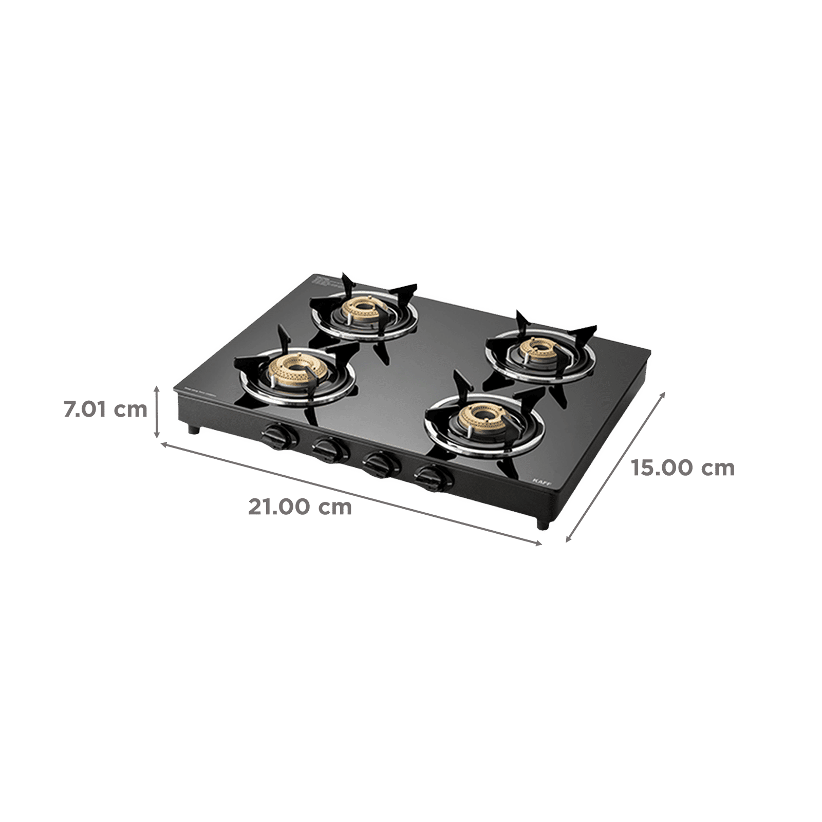 KAFF CTC634B Toughened Glass Top 4 Burner Manual Gas Stove (Matte Enamelled Pan Support, Black) KAFF CTC634B Toughened Glass Top 4 Burner Manual Gas Stove (Matte Enamelled Pan Support, Black)_2