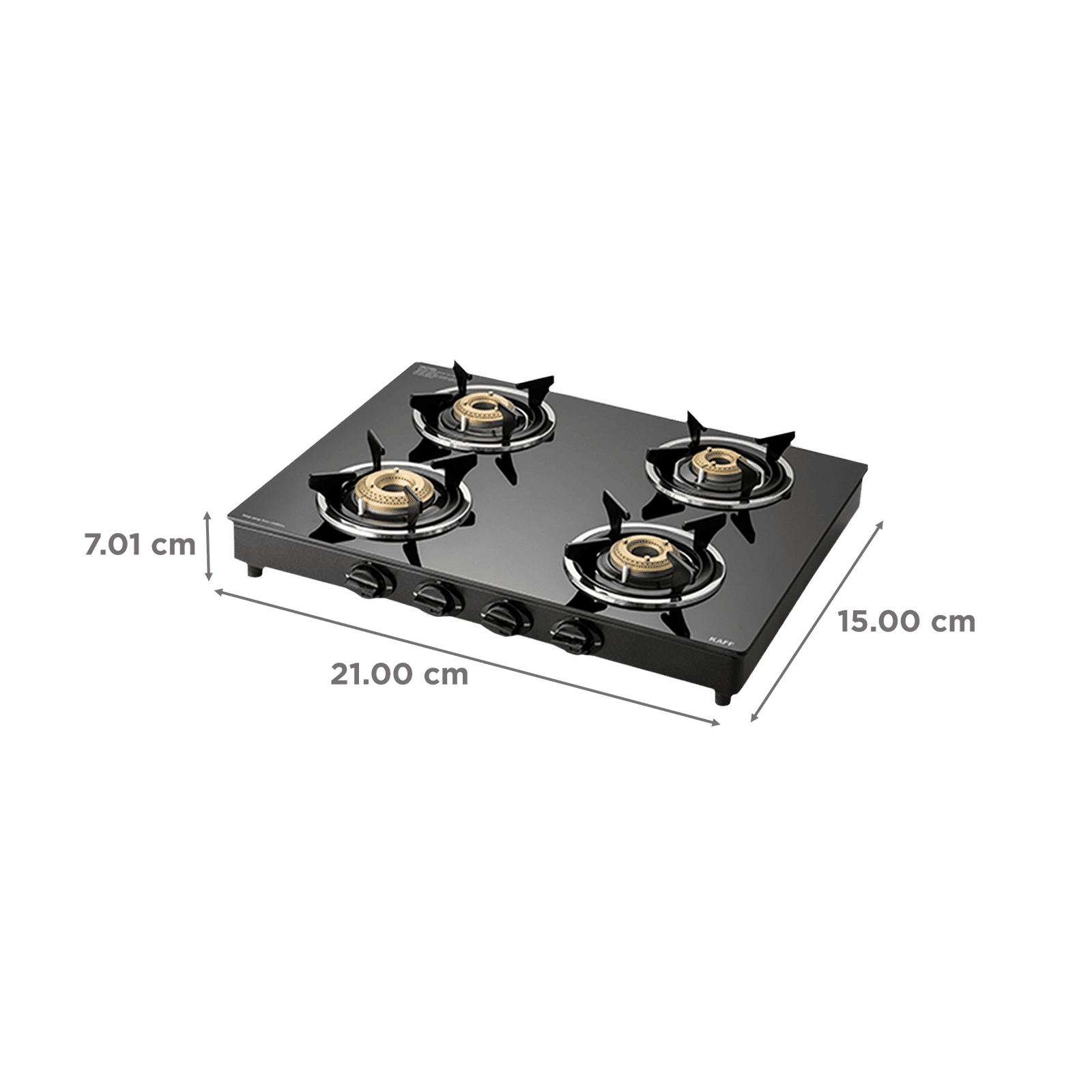 KAFF CTC634BAI Toughened Glass Top 4 Burner Automatic Electric Gas Stove (Matte Enamelled Pan Support, Black)_2