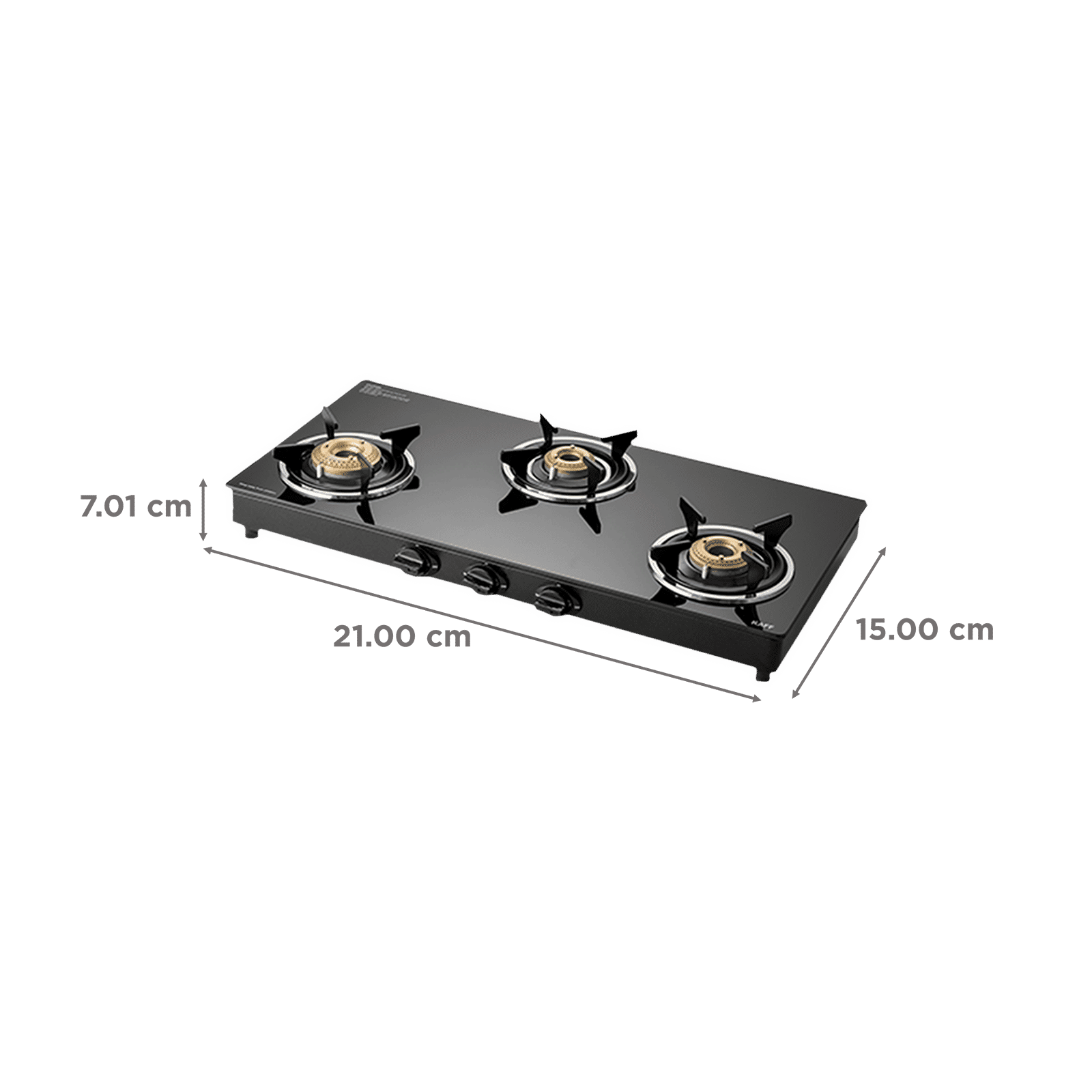 KAFF CTC773B Toughened Glass Top 3 Burner Manual Gas Stove (Matte Enamelled Pan Support, Black) KAFF CTC773B Toughened Glass Top 3 Burner Manual Gas Stove (Matte Enamelled Pan Support, Black)_2