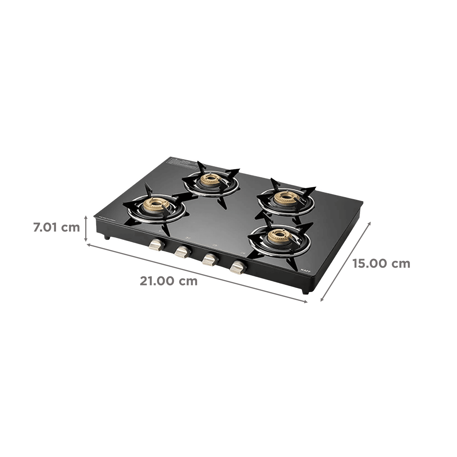 KAFF CTE694B Toughened Glass Top 4 Burner Manual Gas Stove (Matte Enamelled Pan Support, Black) KAFF CTE694B Toughened Glass Top 4 Burner Manual Gas Stove (Matte Enamelled Pan Support, Black)_2