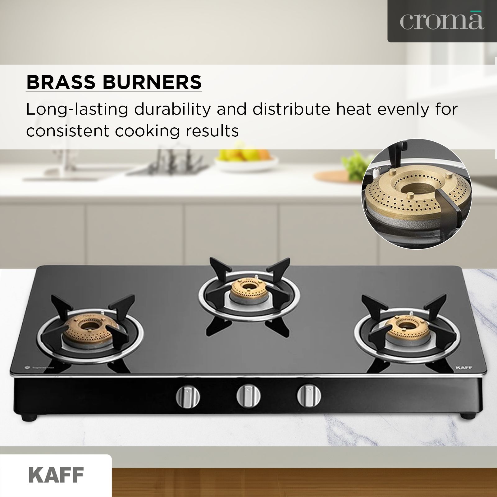 KAFF CTAI773B Toughened Glass Top 3 Burner Automatic Gas Stove (Heavy Duty Pan Support, Black) KAFF CTAI773B Toughened Glass Top 3 Burner Automatic Gas Stove (Heavy Duty Pan Support, Black)_8