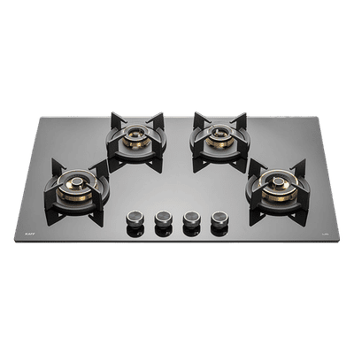 KAFF INF 804 Tempered Glass Top 4 Burner Automatic Electric Hob (Flame Failure Device, Black)