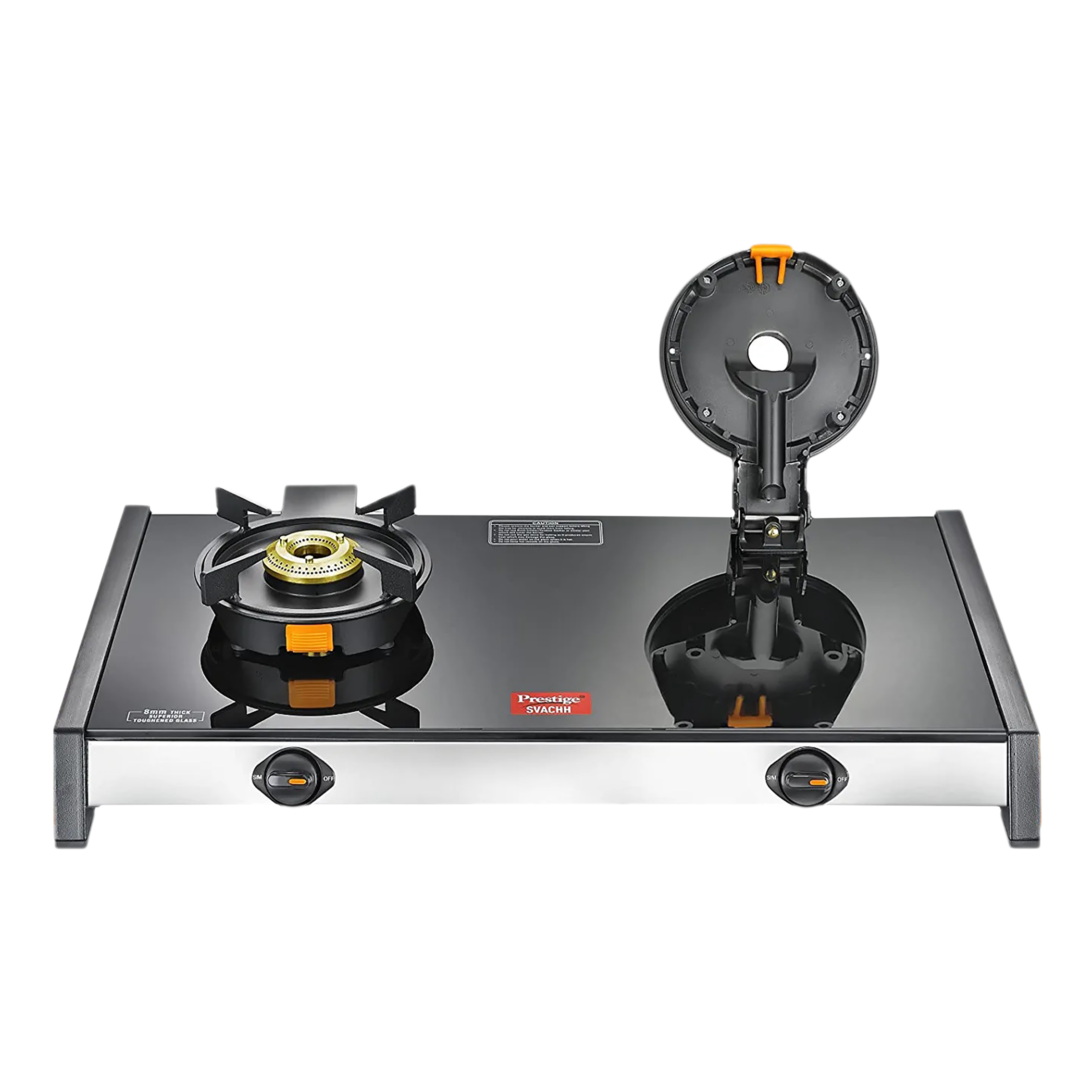 Prestige Svachh Toughened Glass Top 2 Burner Manual Gas Stove (Liftable Burner Set, Black) Prestige Svachh Toughened Glass Top 2 Burner Manual Gas Stove (Liftable Burner Set, Black)_1